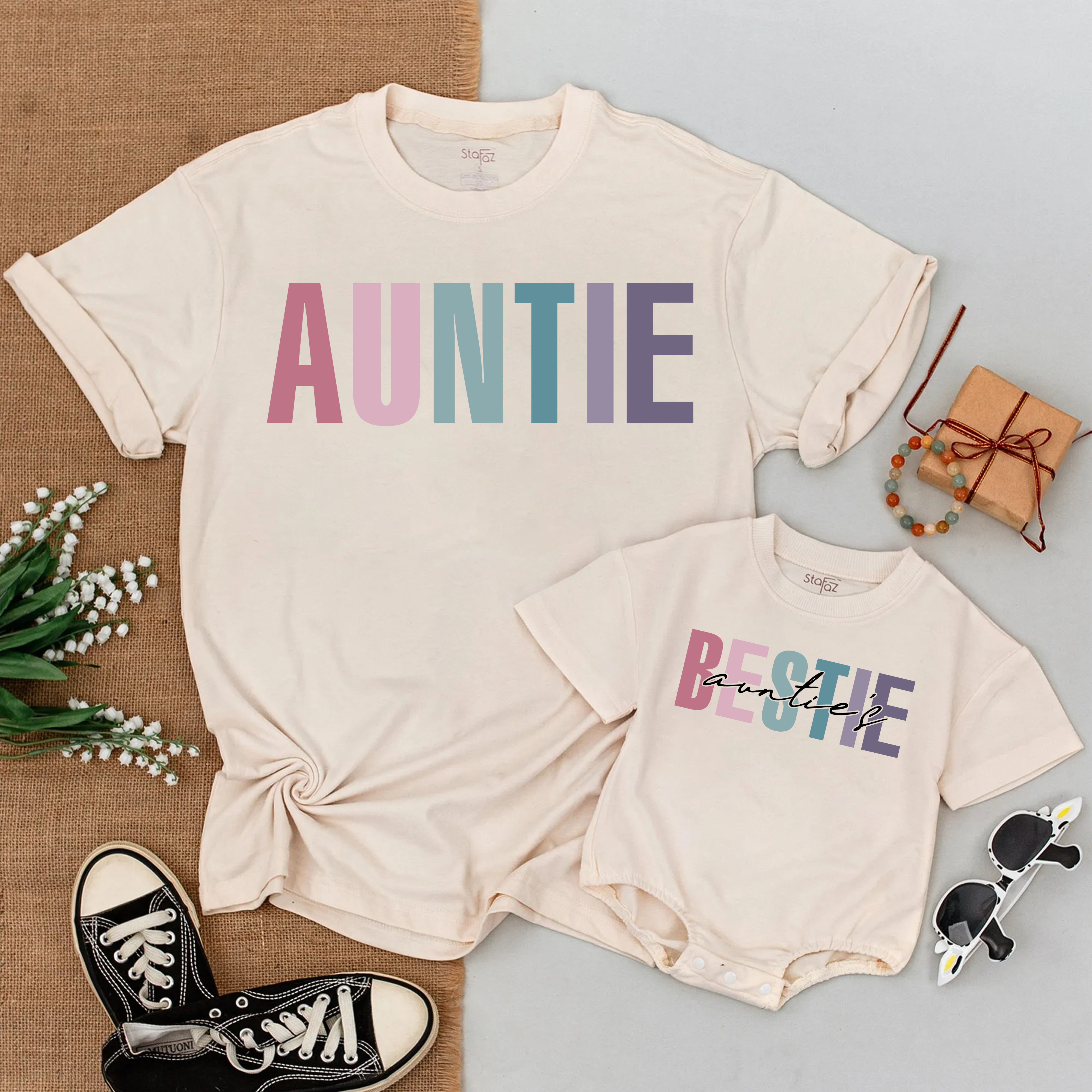 Custom Matching Auntie And Bestie T-Shirt: Perfect Gifts