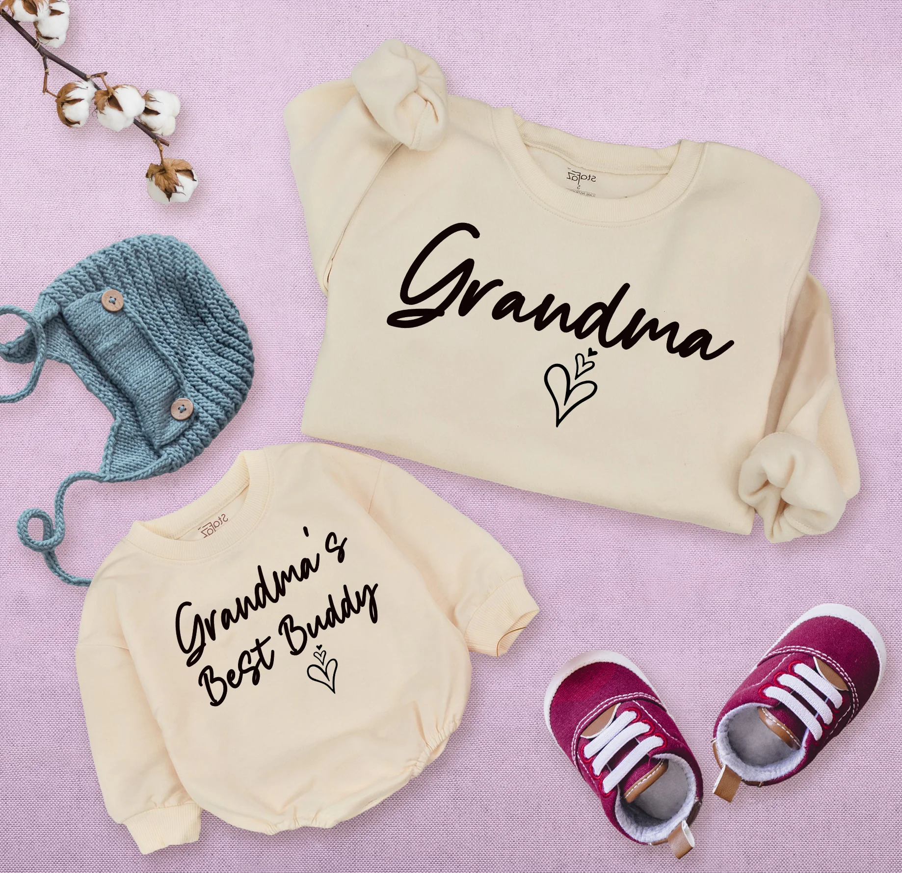 Personalized Grandma's Buddy Romper Matching: Fall Family Set