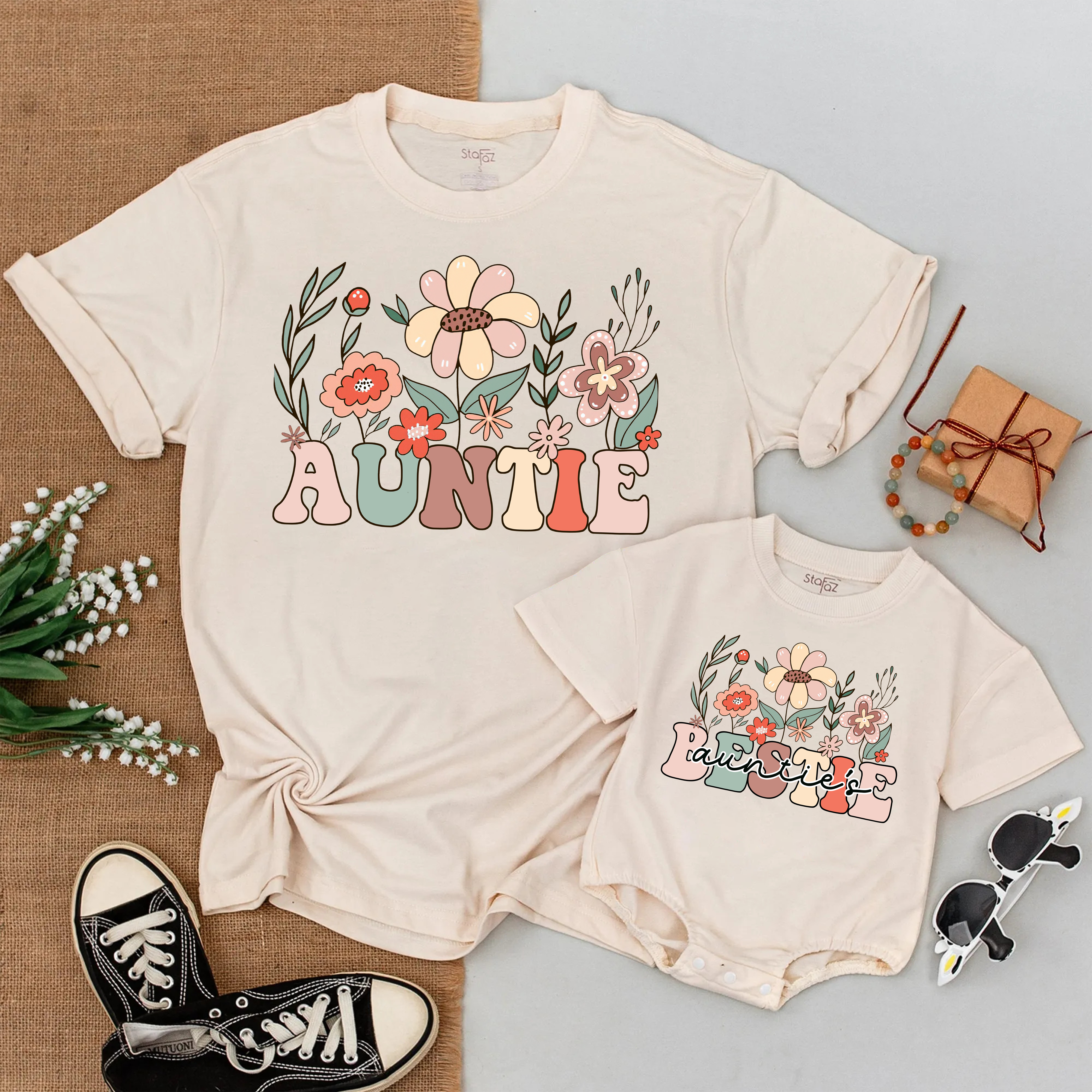 Wildflower Auntie And Bestie TShirt: Custom Family Outfit!