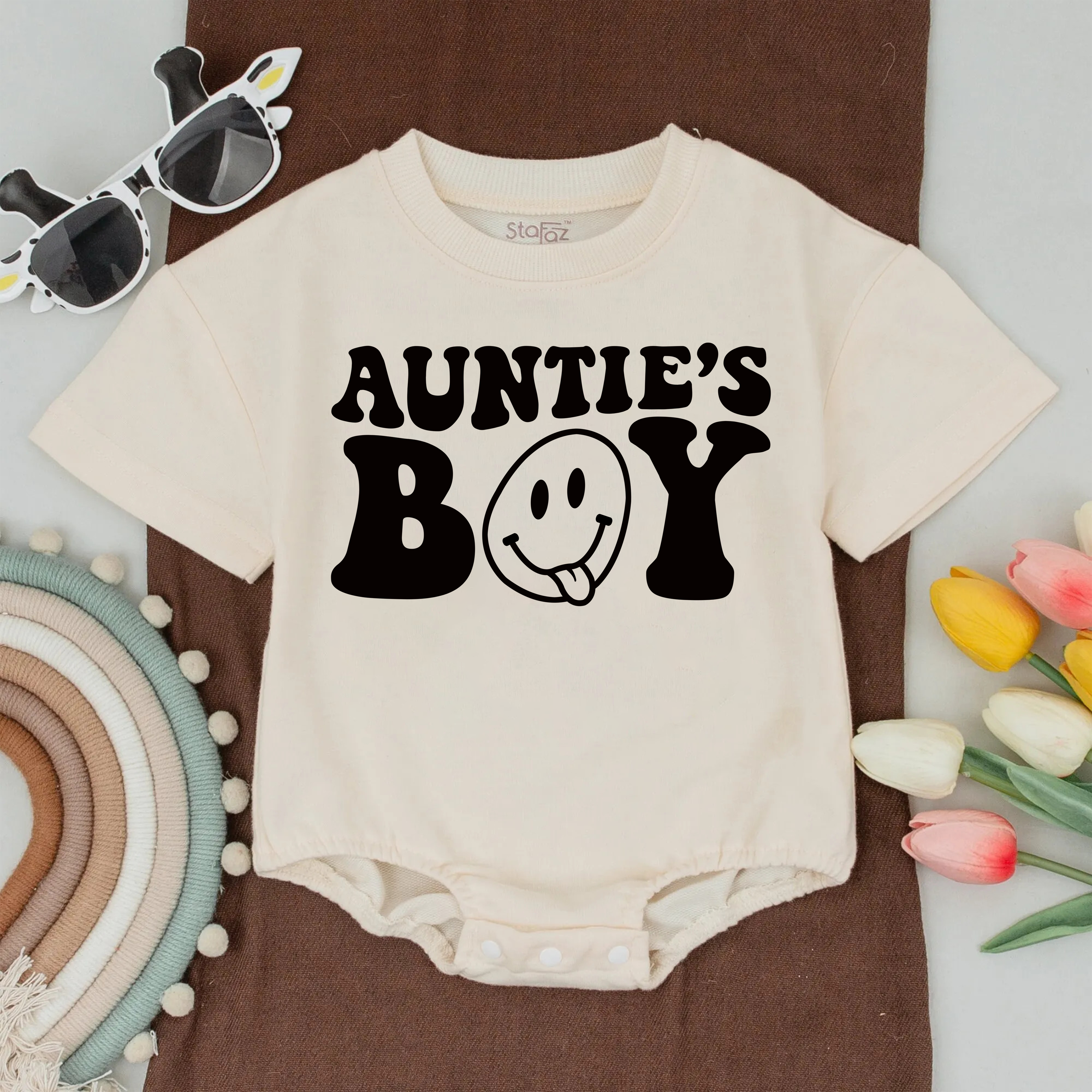 Personalized Auntie And Auntie's Boy T-Shirt: Baby Romper Gift From Aunt!