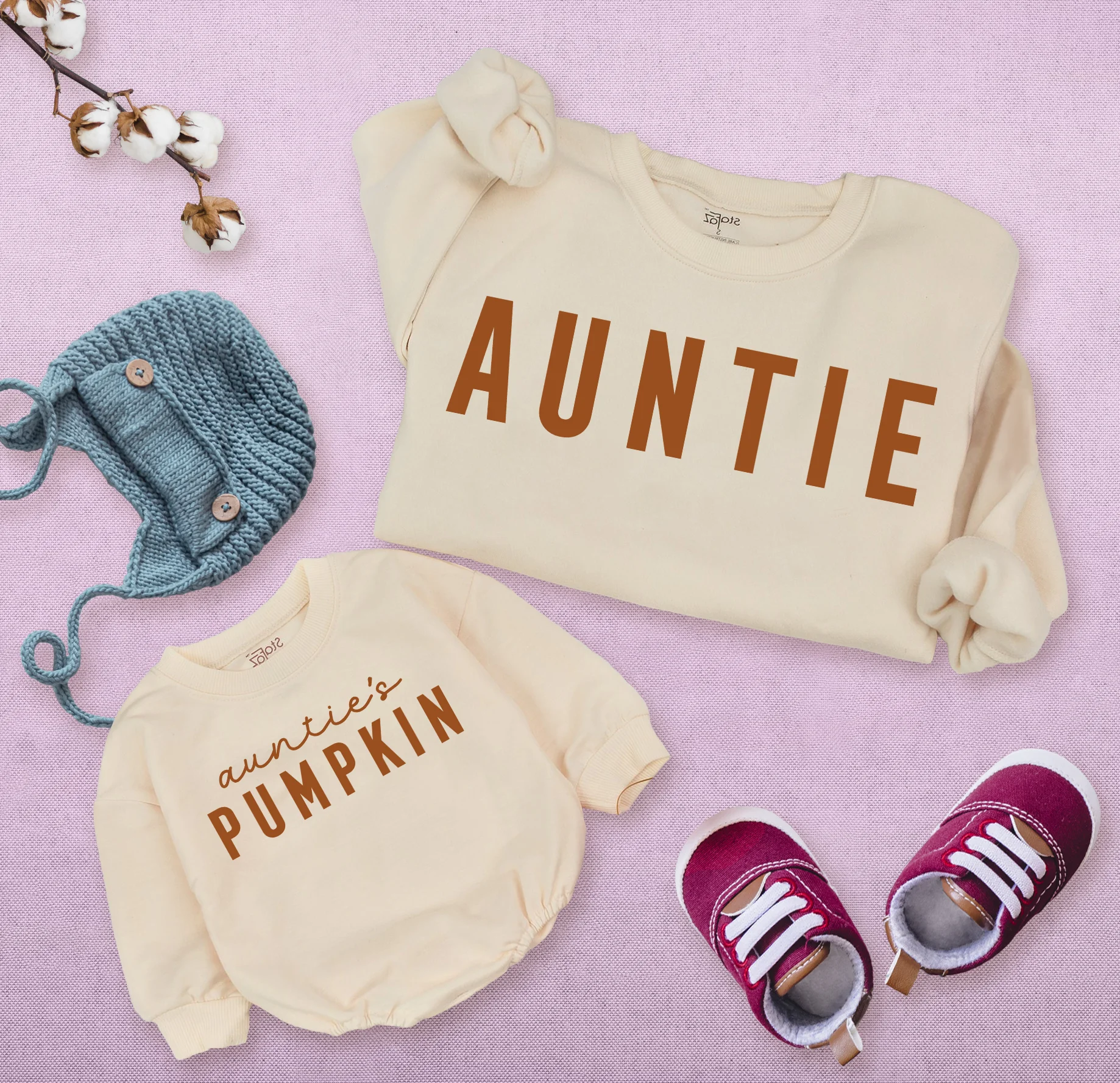 Auntie And Pumpkin Romper Matching - Cozy Fall Vibes!