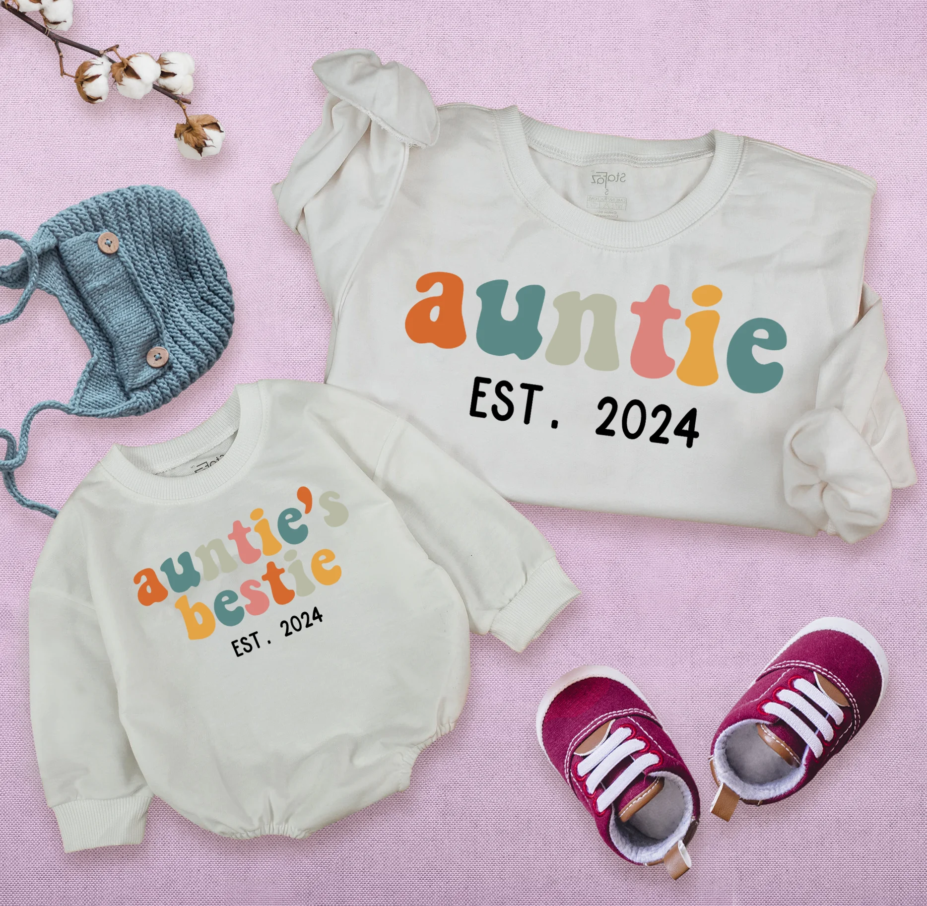 Auntie And Bestie EST 2024 Romper Matching: Timeless Style