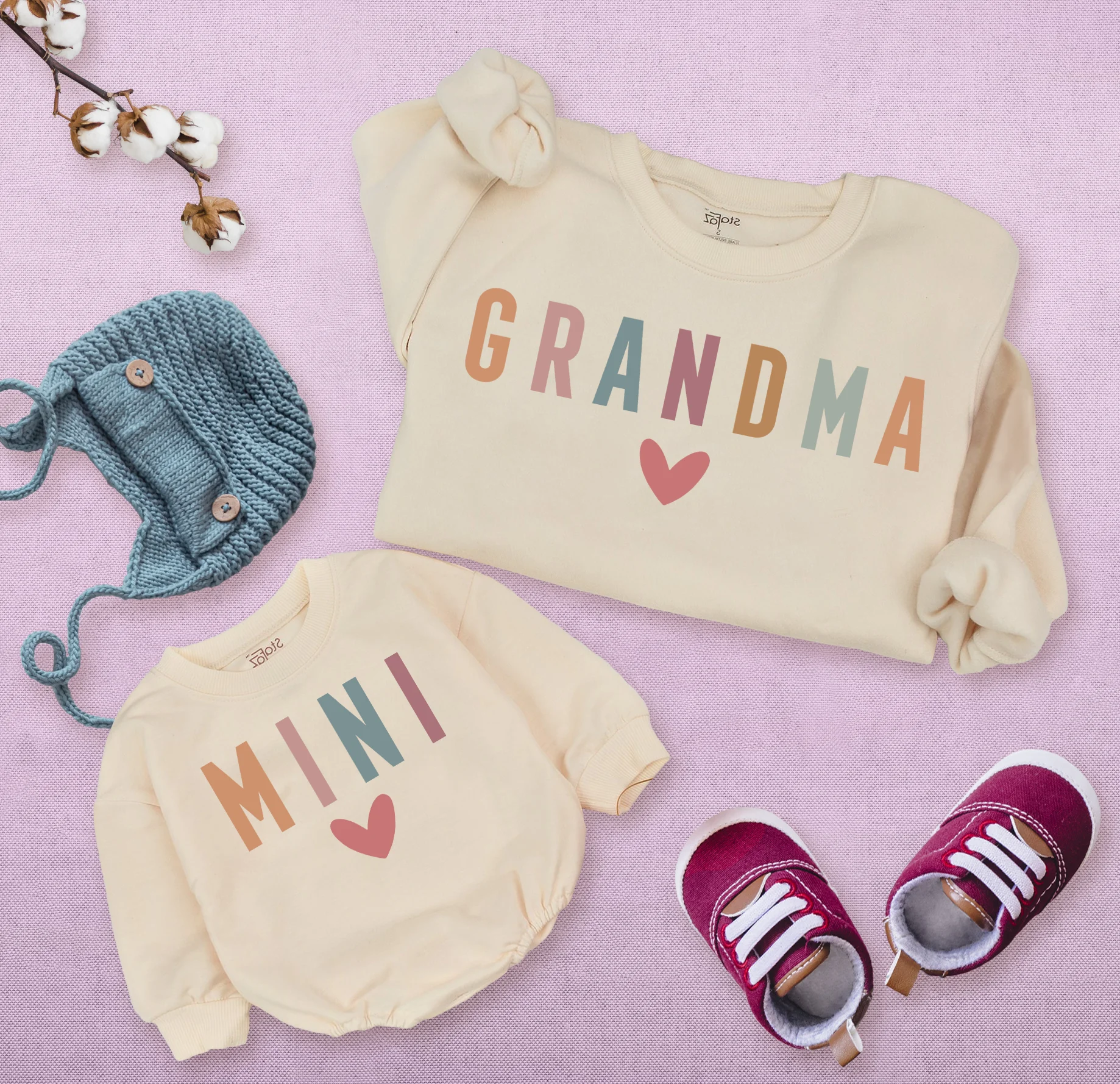 Personalized Grandma & Mini Romper Matching: Custom Duo