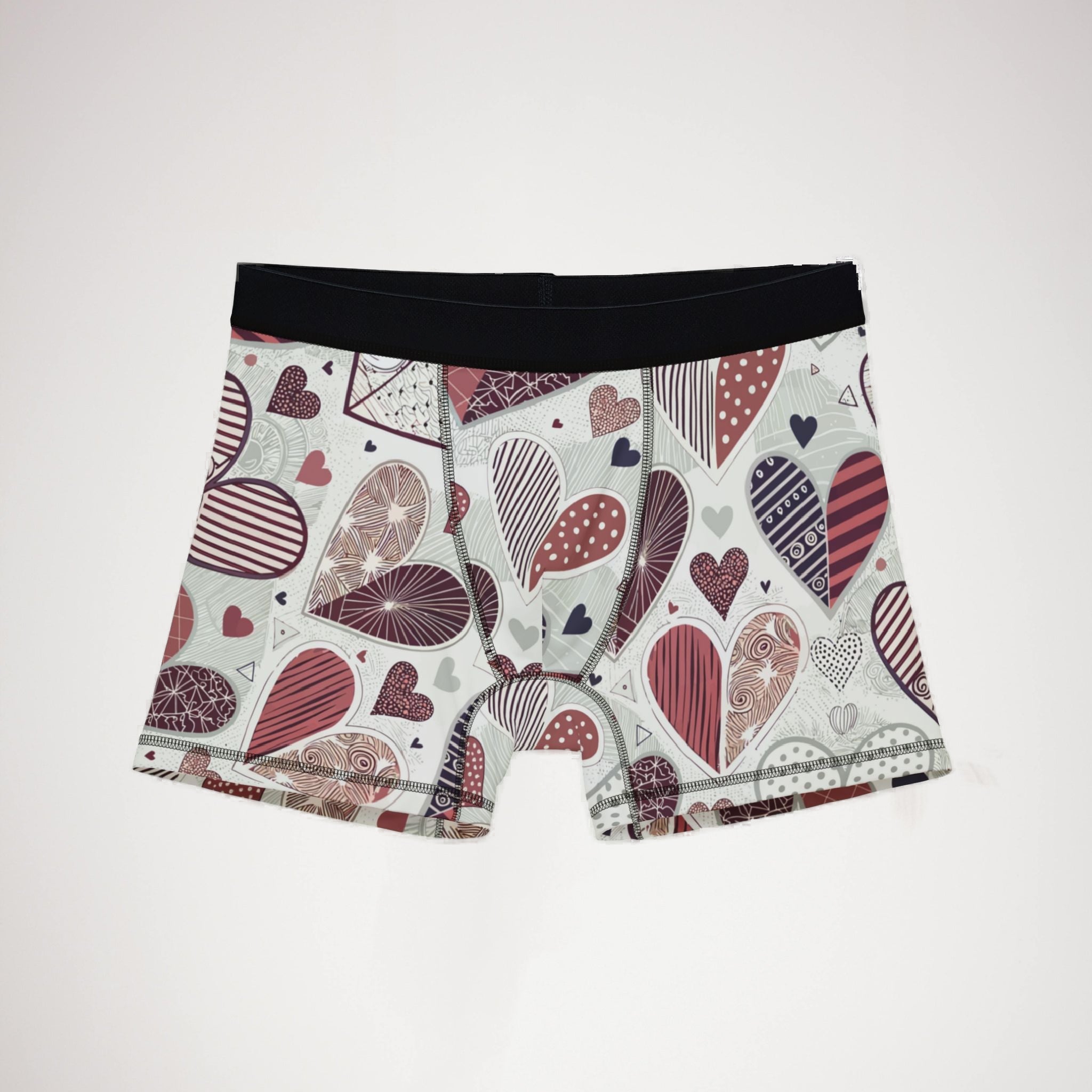 Men's boxers valentine heart retro three