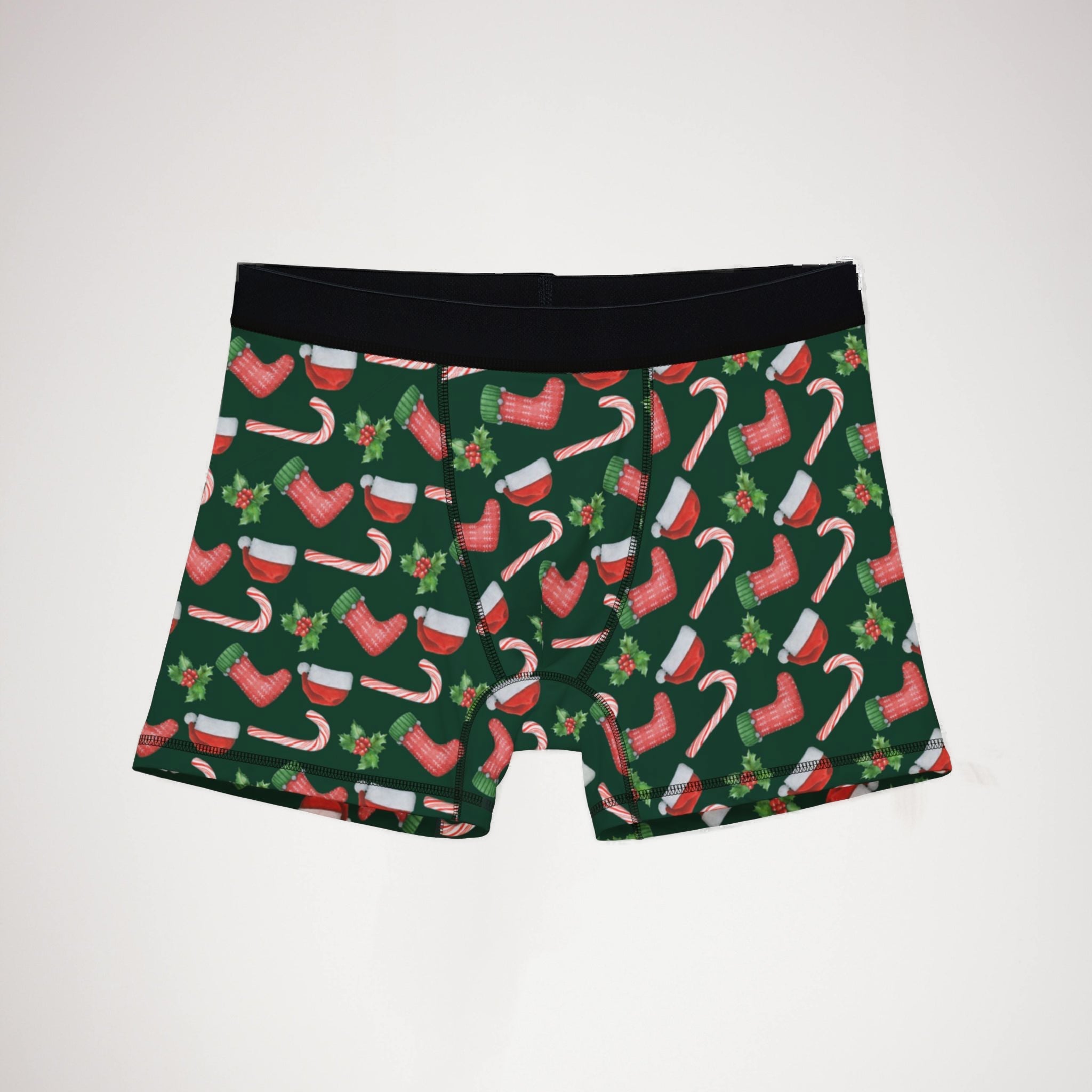 Men's boxers green christmas santa