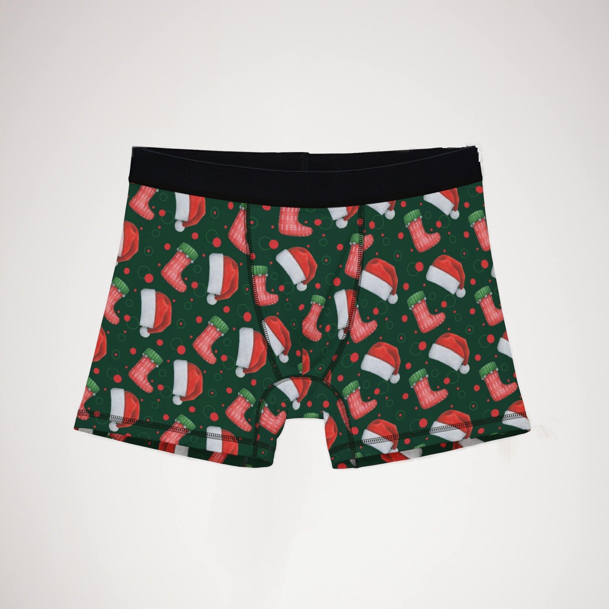 Men's boxers green christmas santa