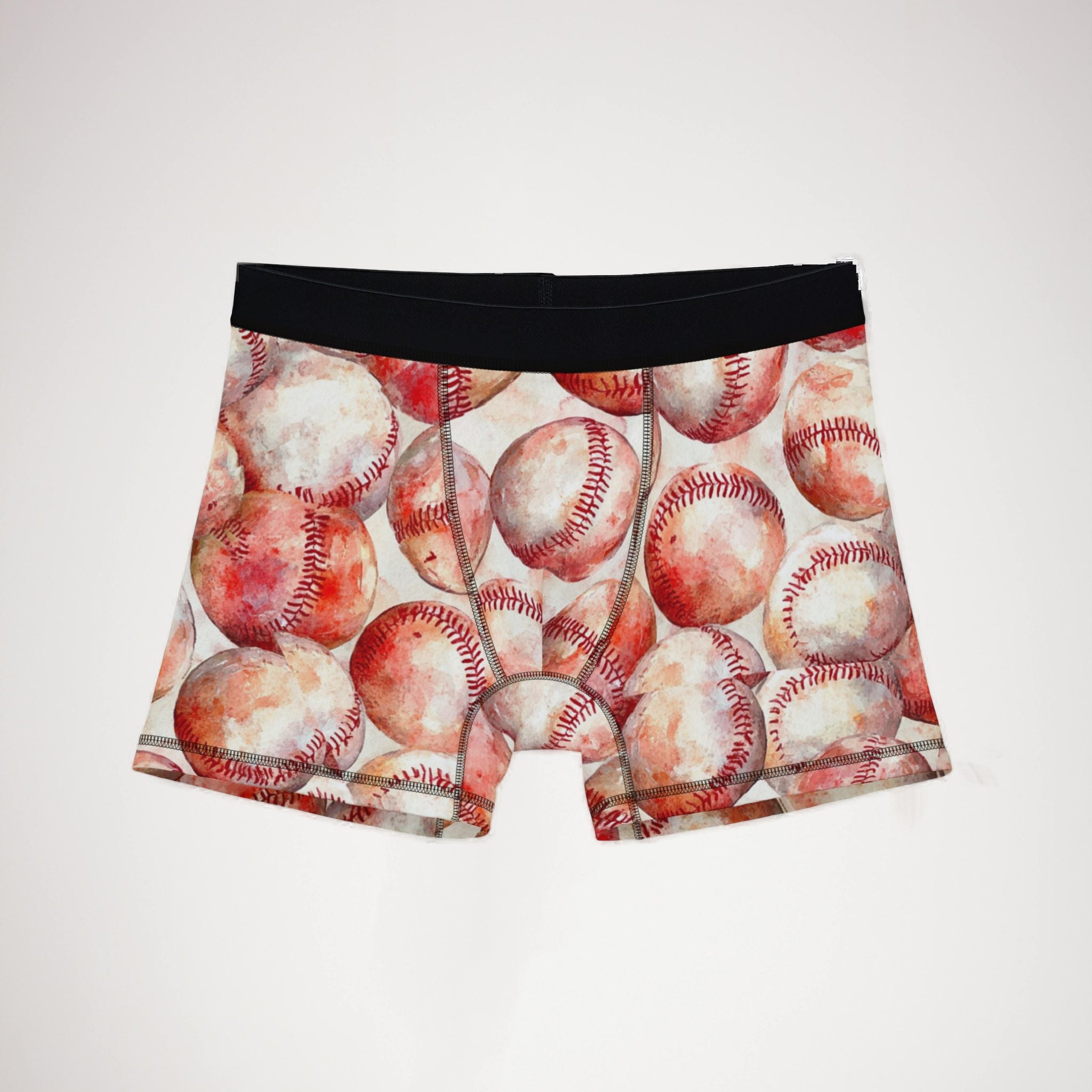 Men's boxers watercolor baseball one