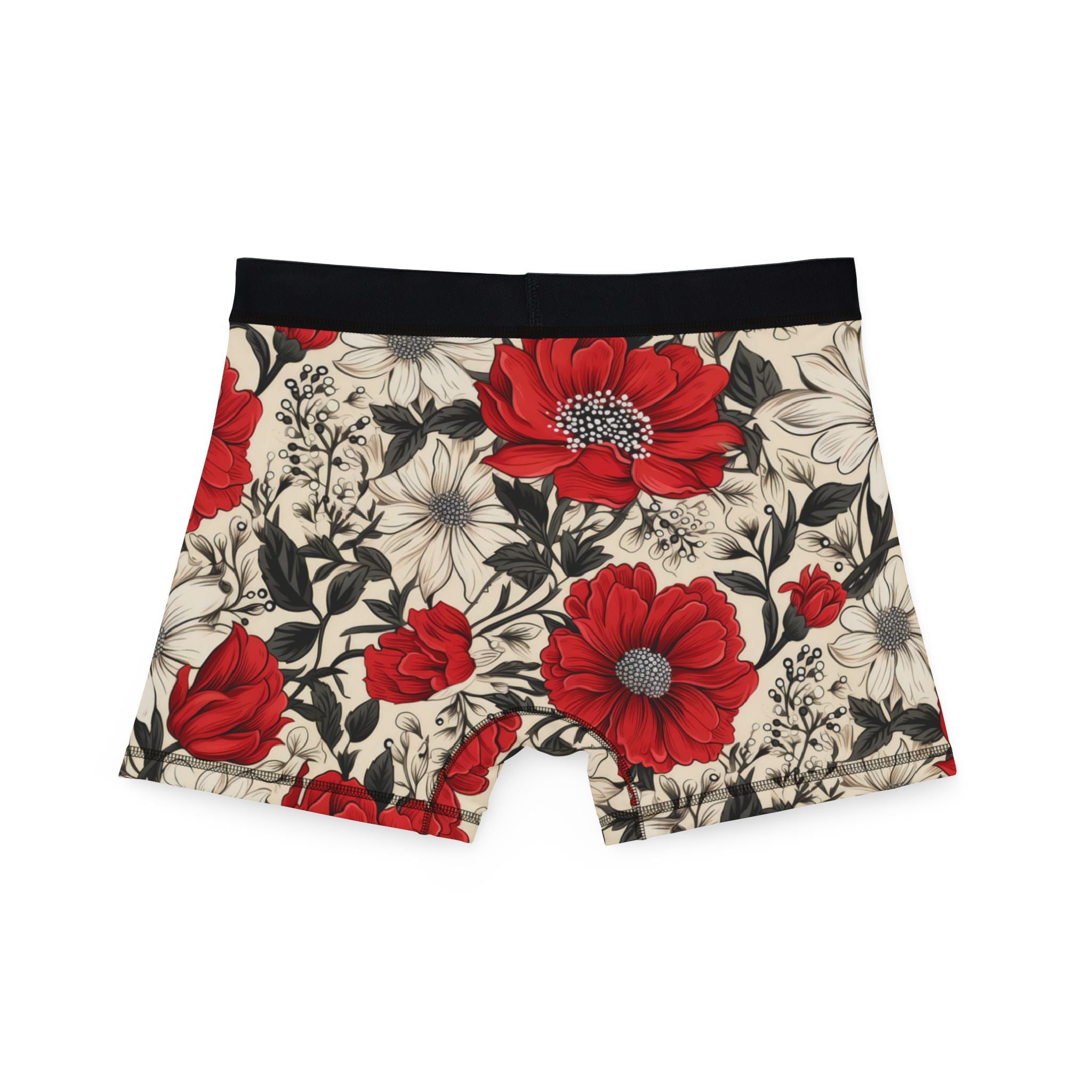 Men's boxers cute red flowers one one