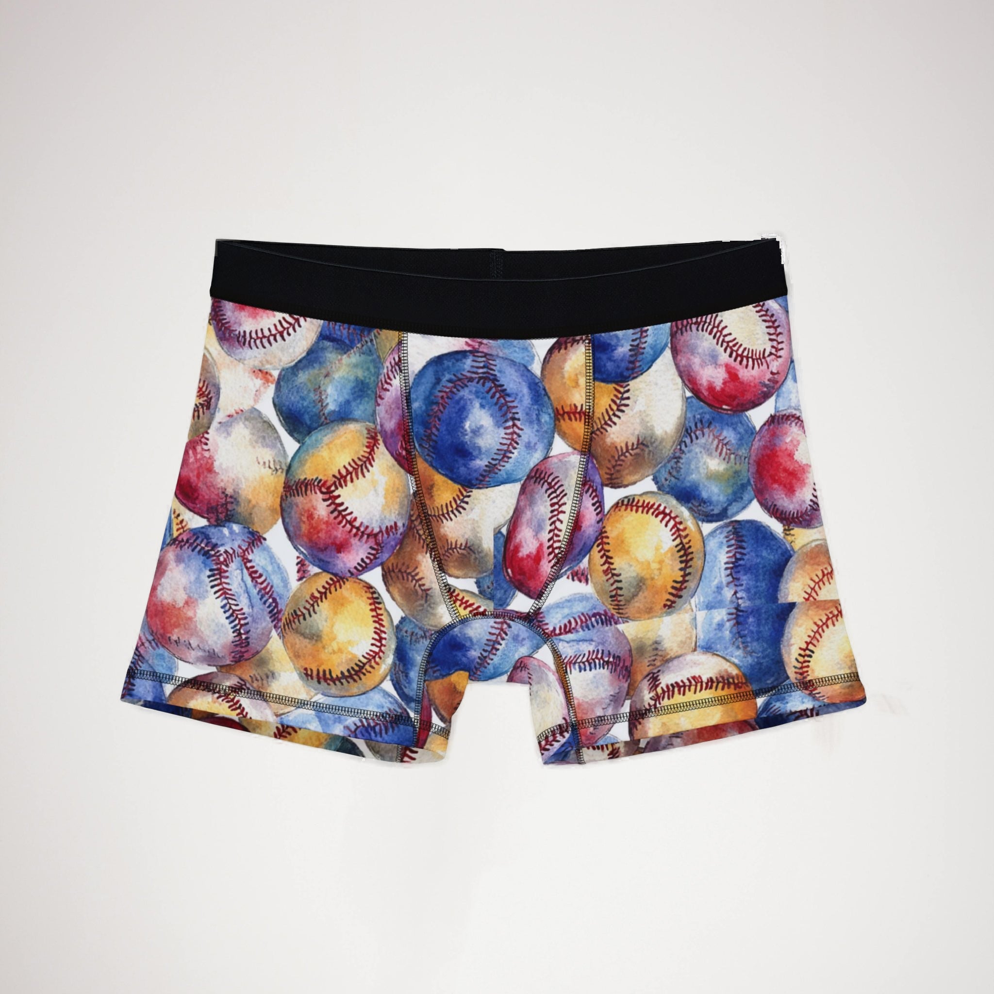Men's boxers watercolor baseball one
