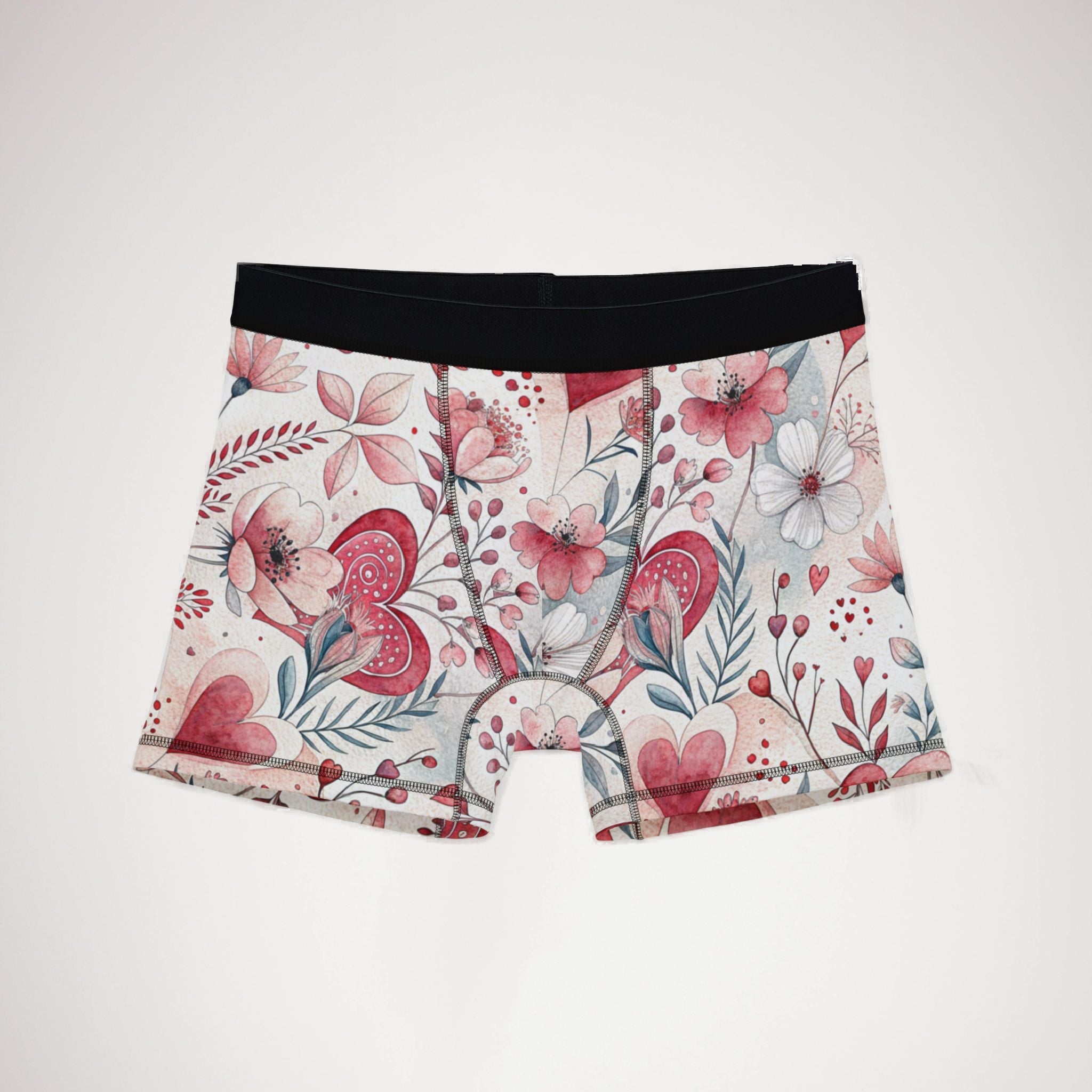 Men's boxers romantic watercolor wedding anniversary