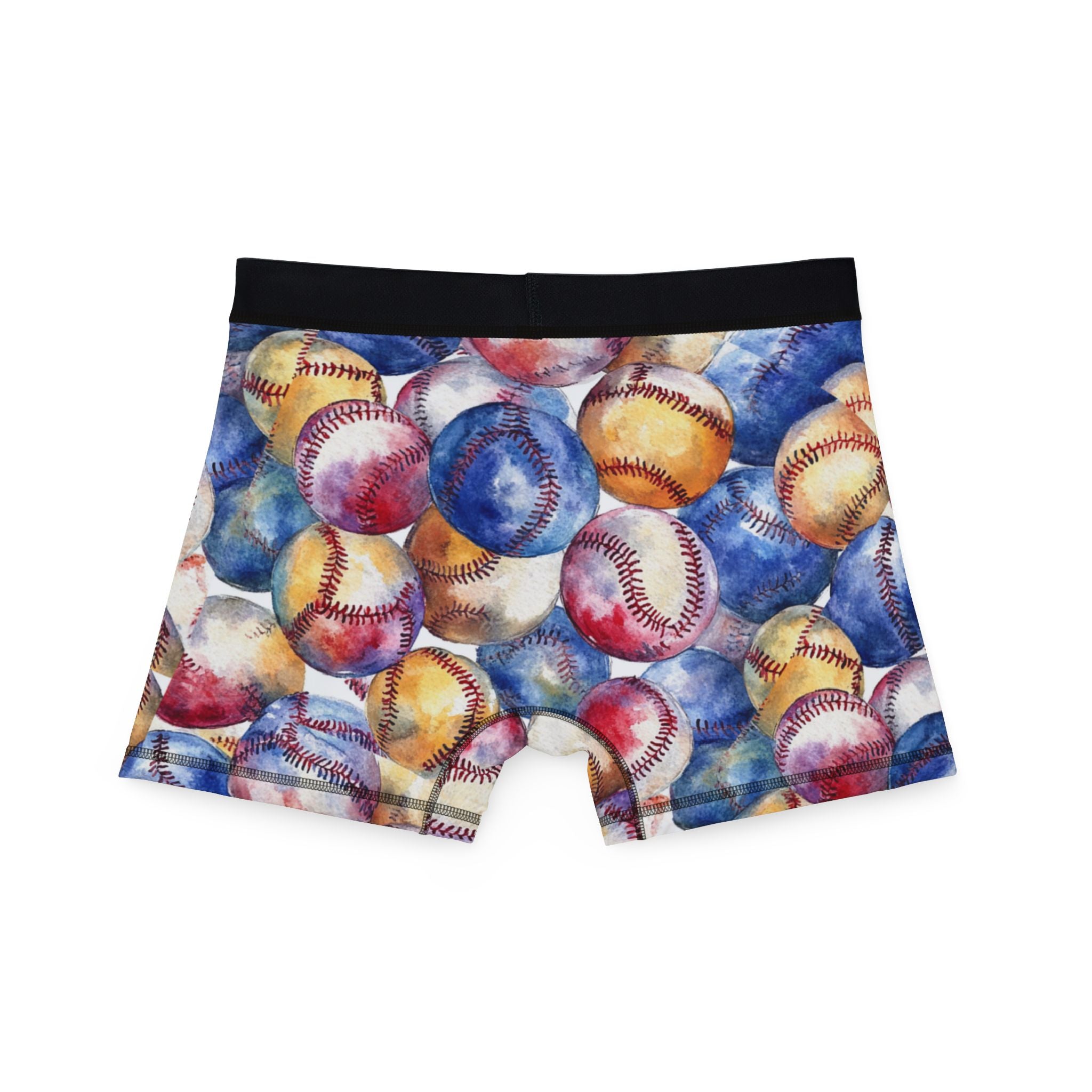 Men's boxers watercolor baseball one