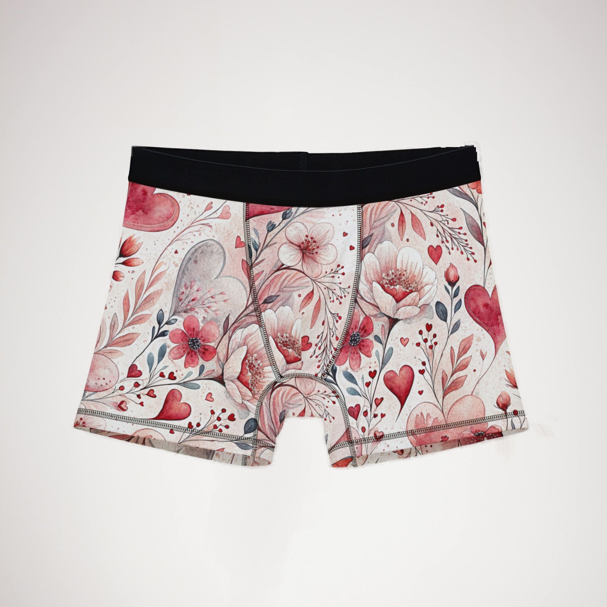 Men's boxers romantic watercolor wedding anniversary