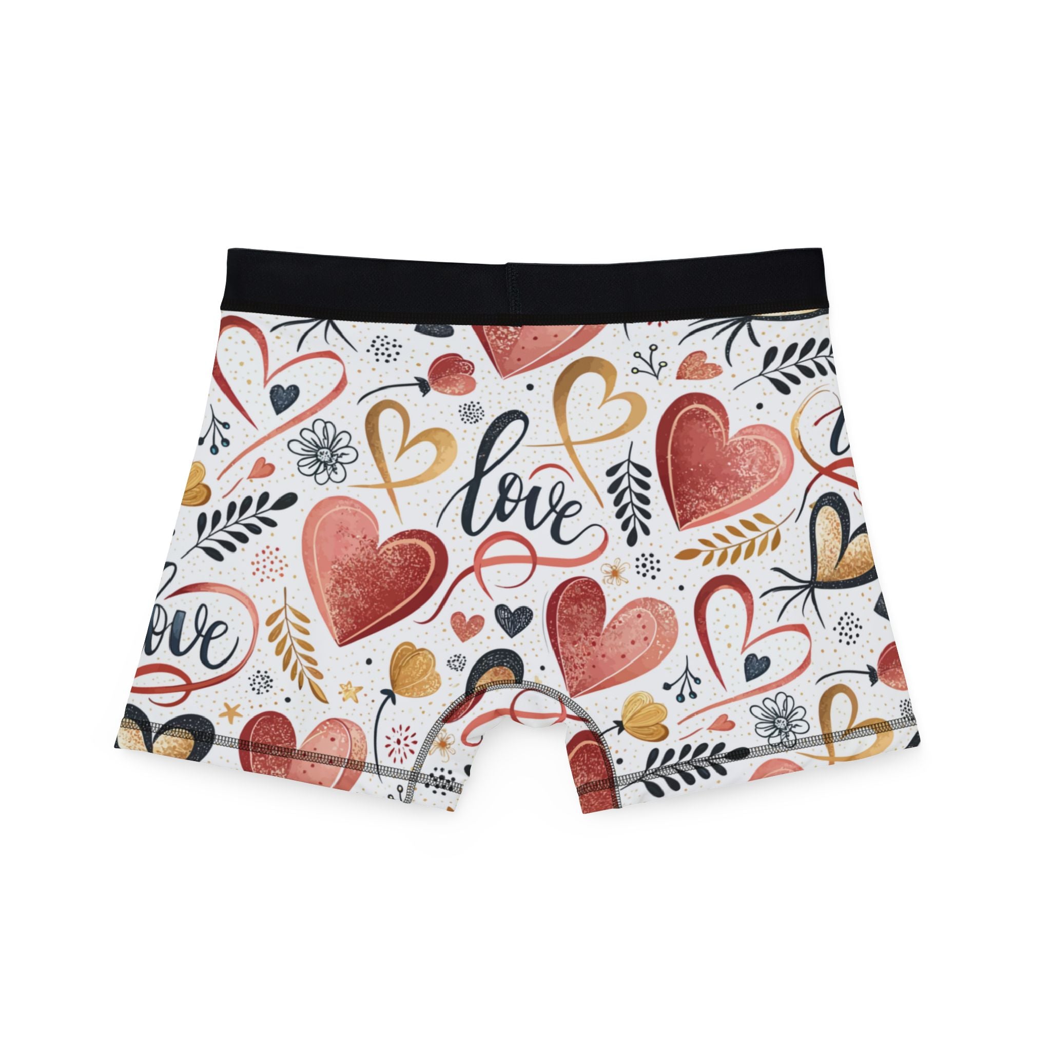 Men's boxers valentine heart retro two