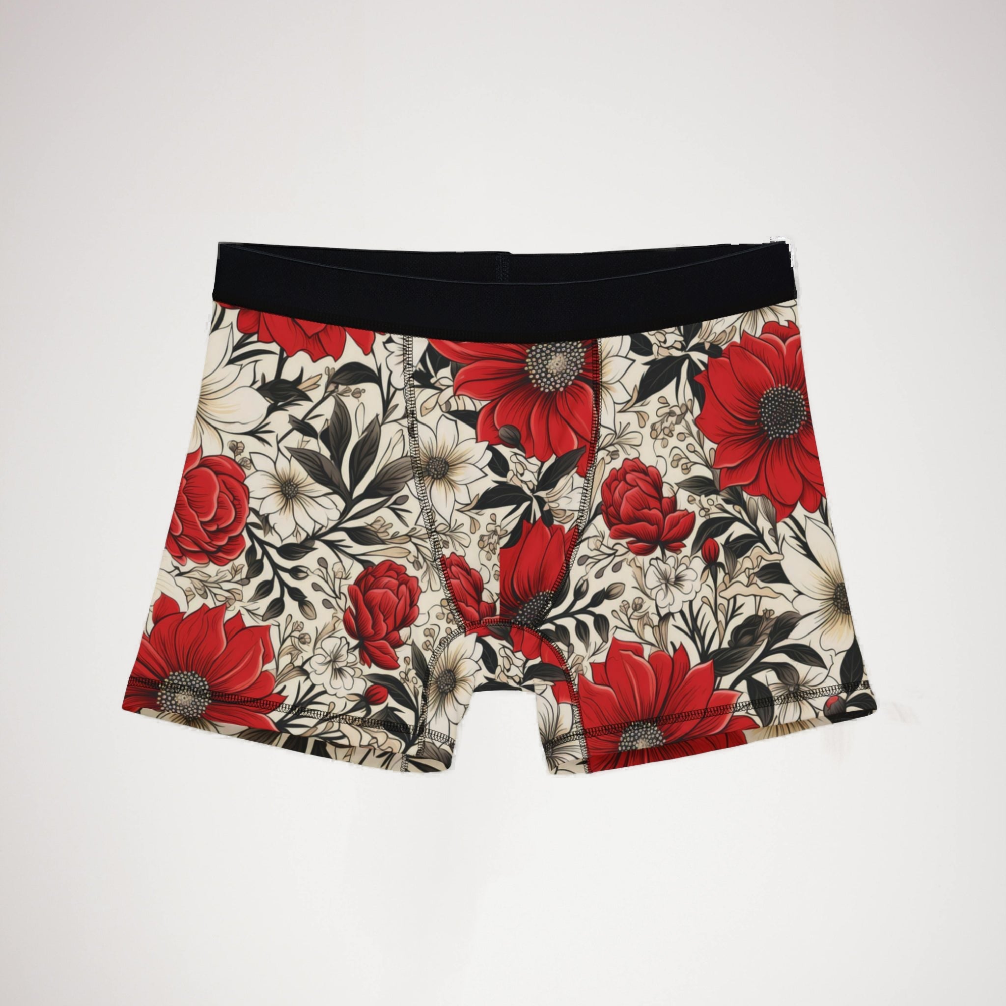 Men's boxers cute red flowers