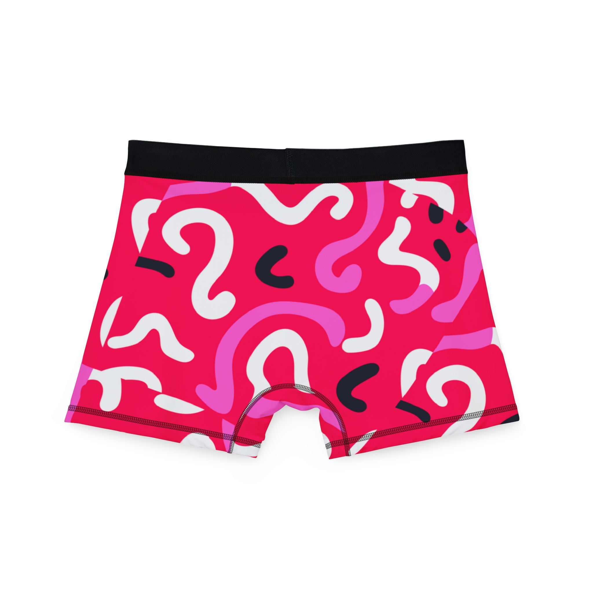 Men's boxers red swirl with cursive