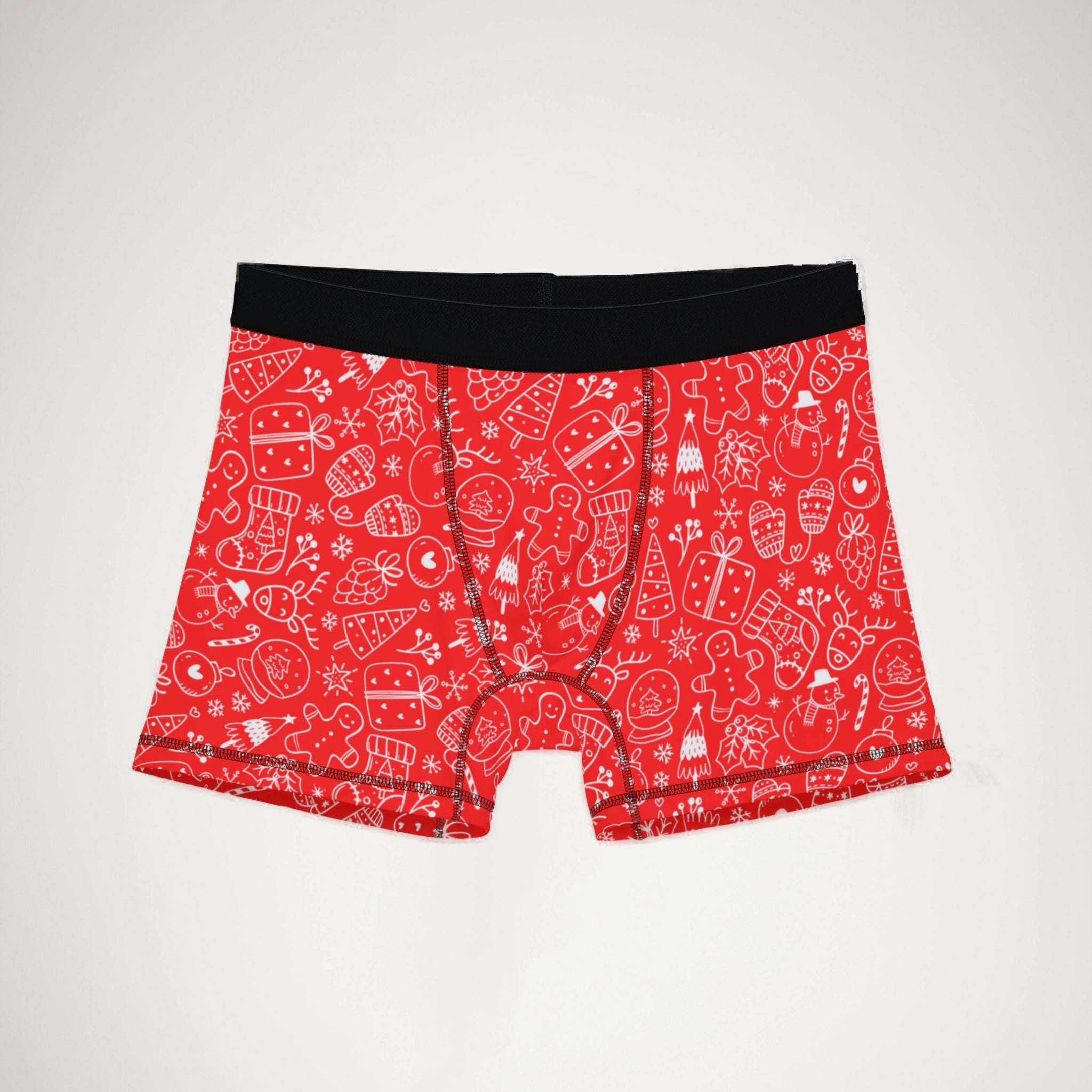 Men's boxers red white christmas