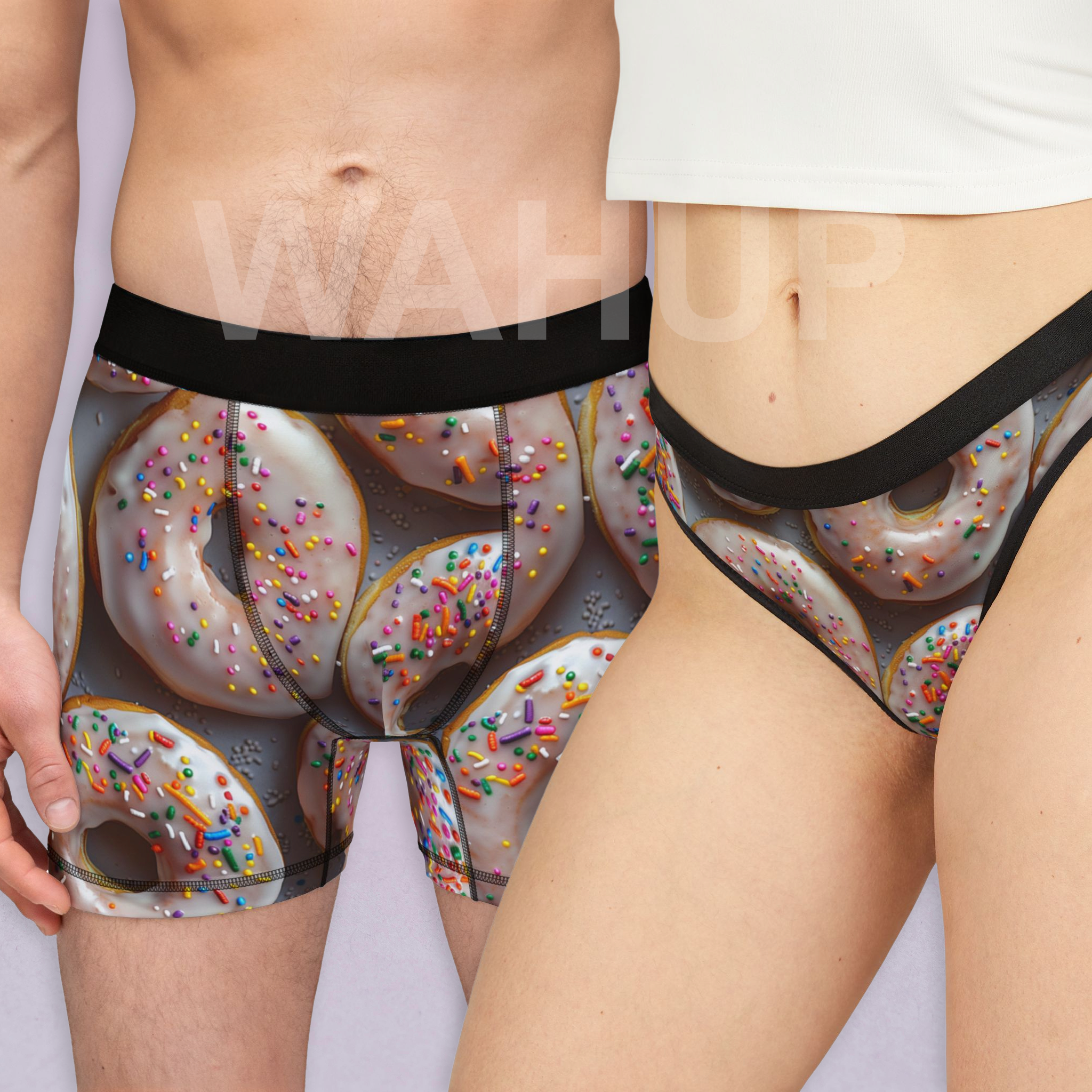 Matching underwear Junk Food for couples boxer & thong set
