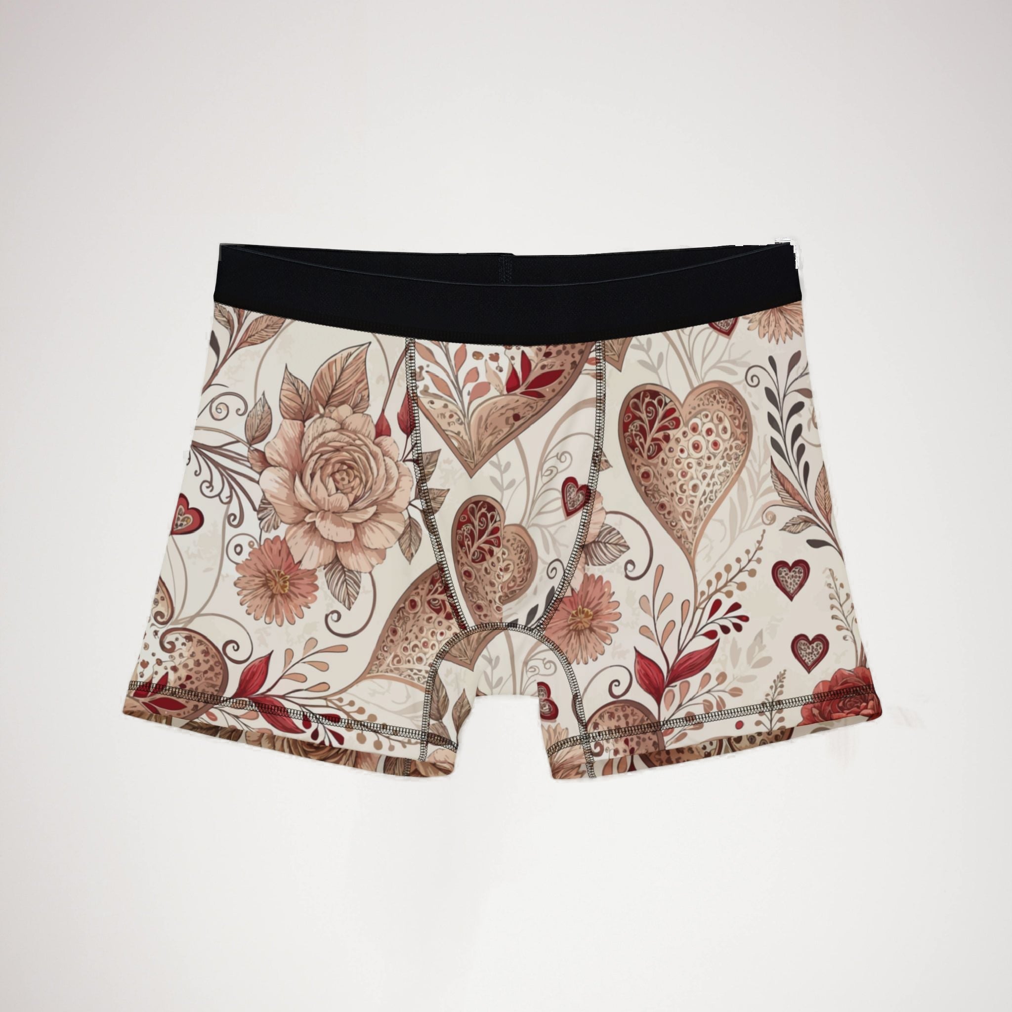 Men's boxers valentine heart retro two