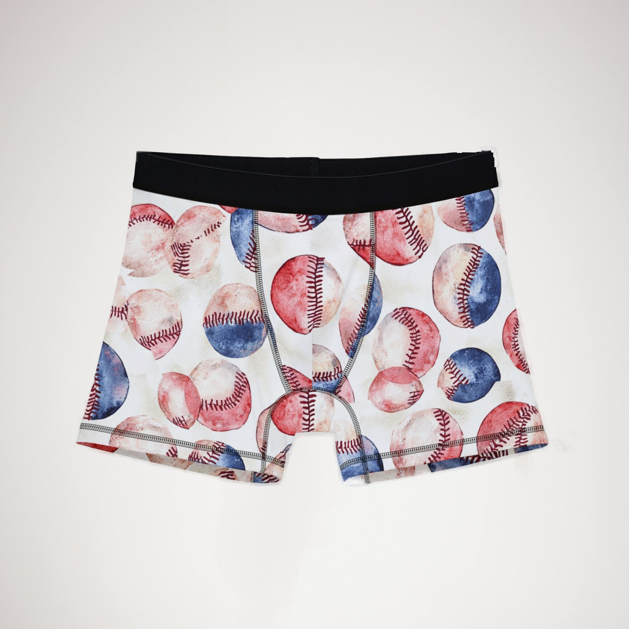 Men's boxers watercolor baseball one