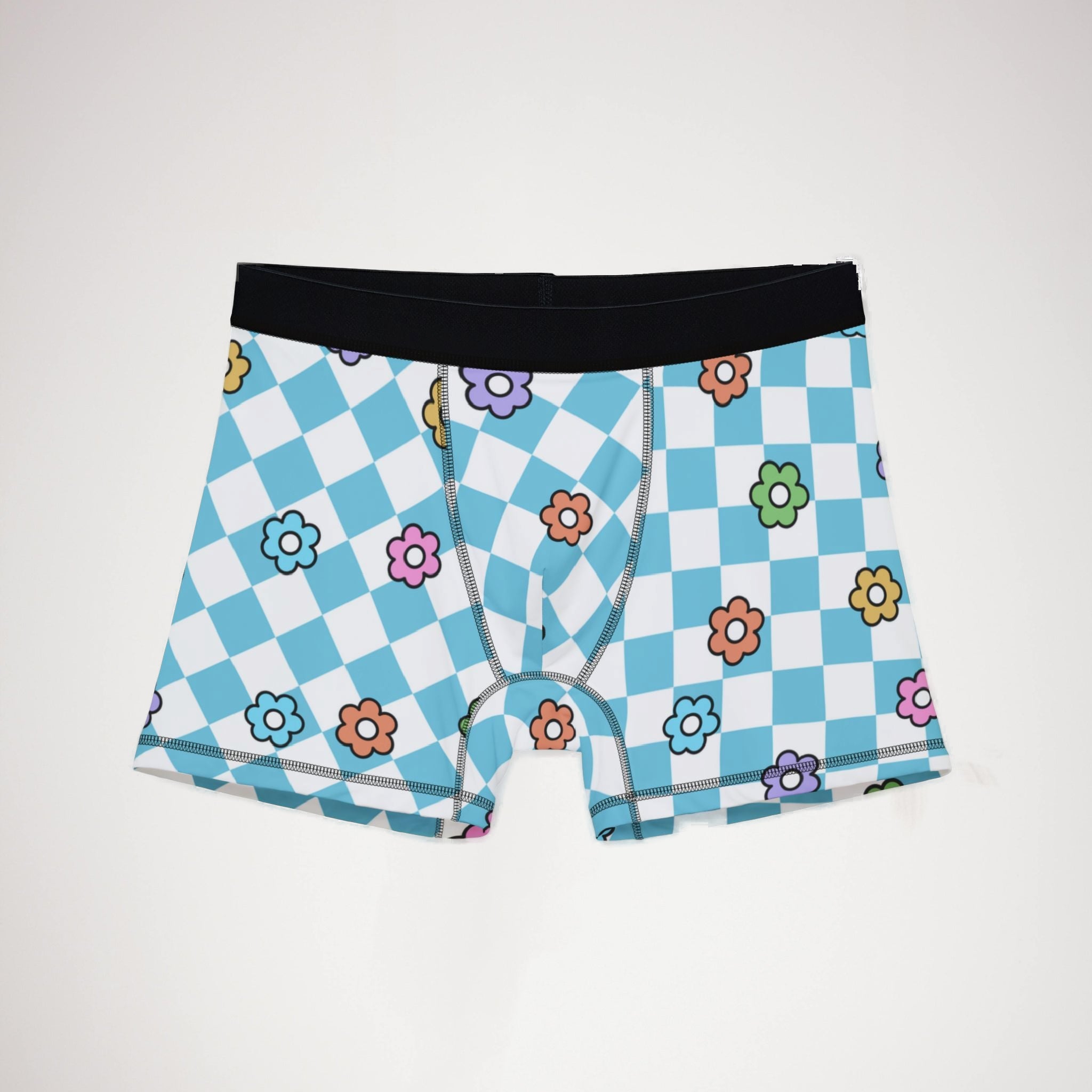 Men's boxers spring flower checkered