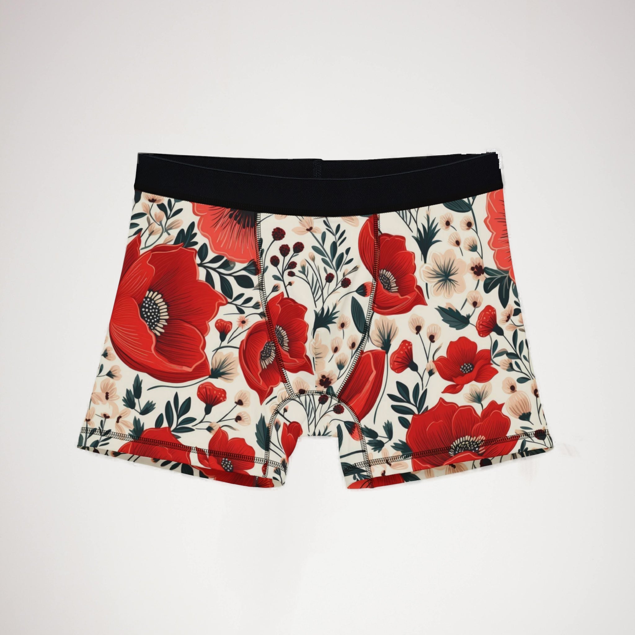Men's boxers cute red flowers