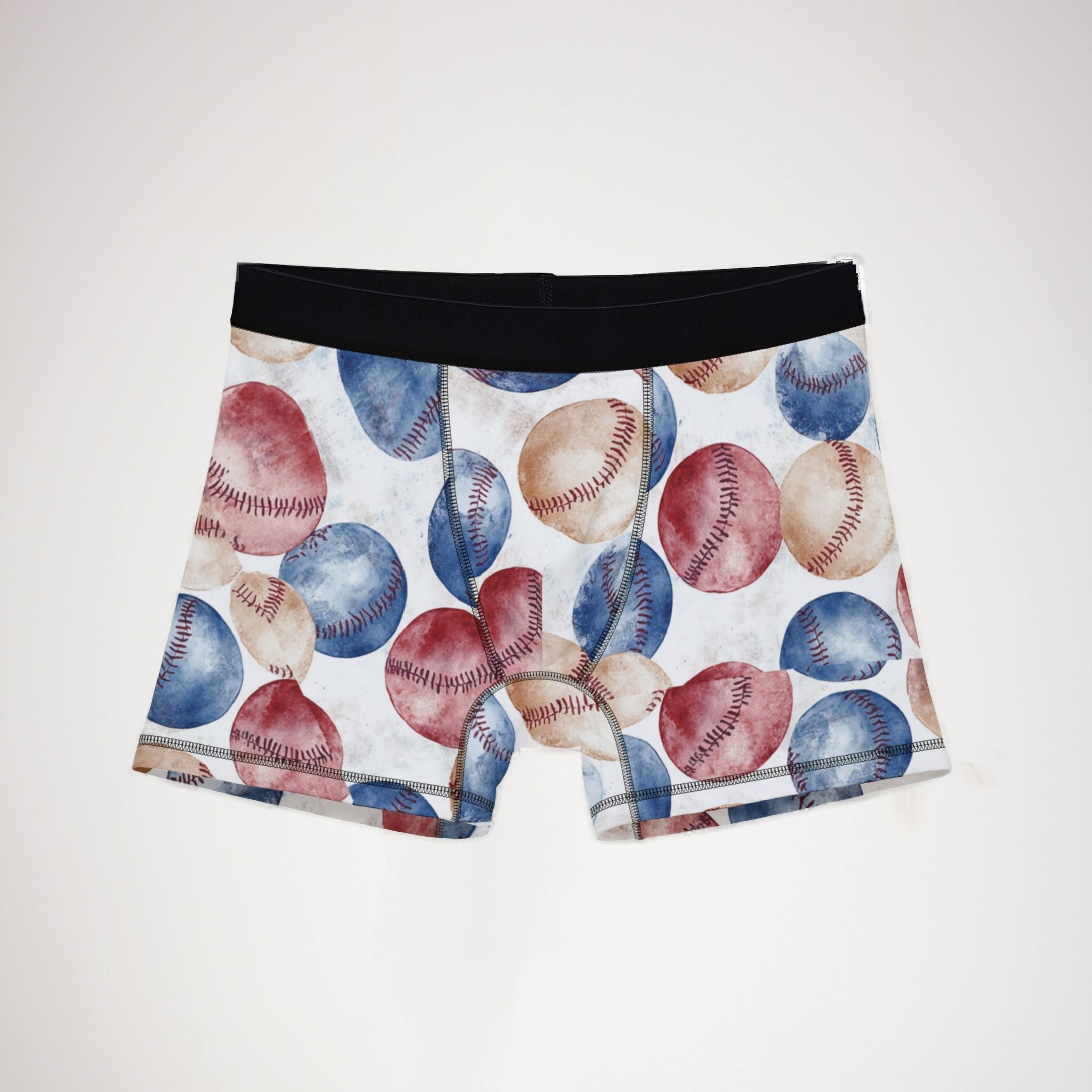 Men's boxers watercolor baseball one