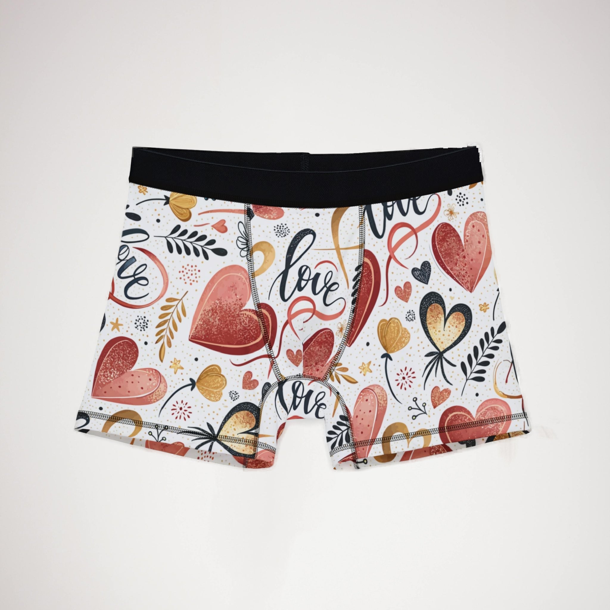 Men's boxers valentine heart retro three
