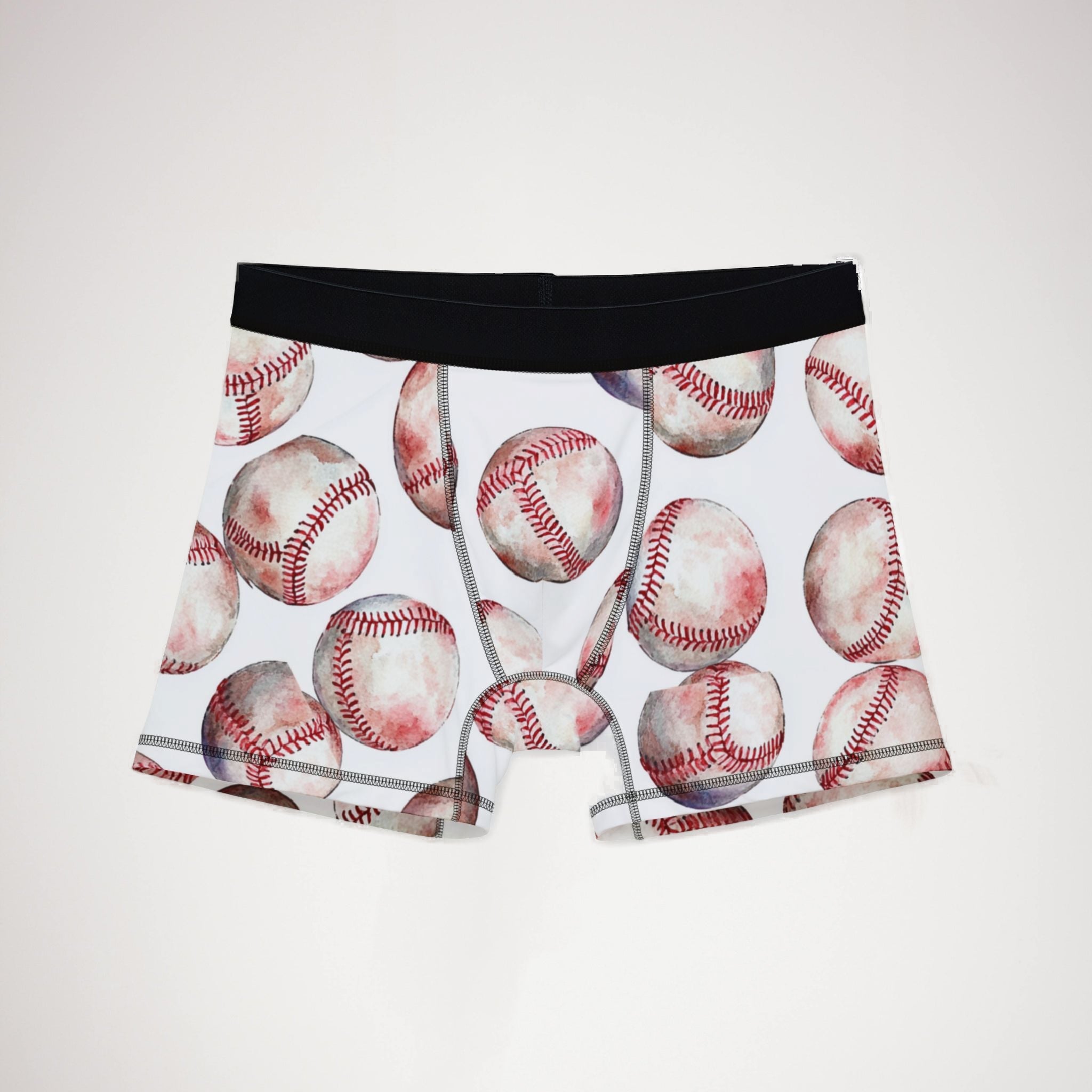 Men's boxers watercolor baseball one