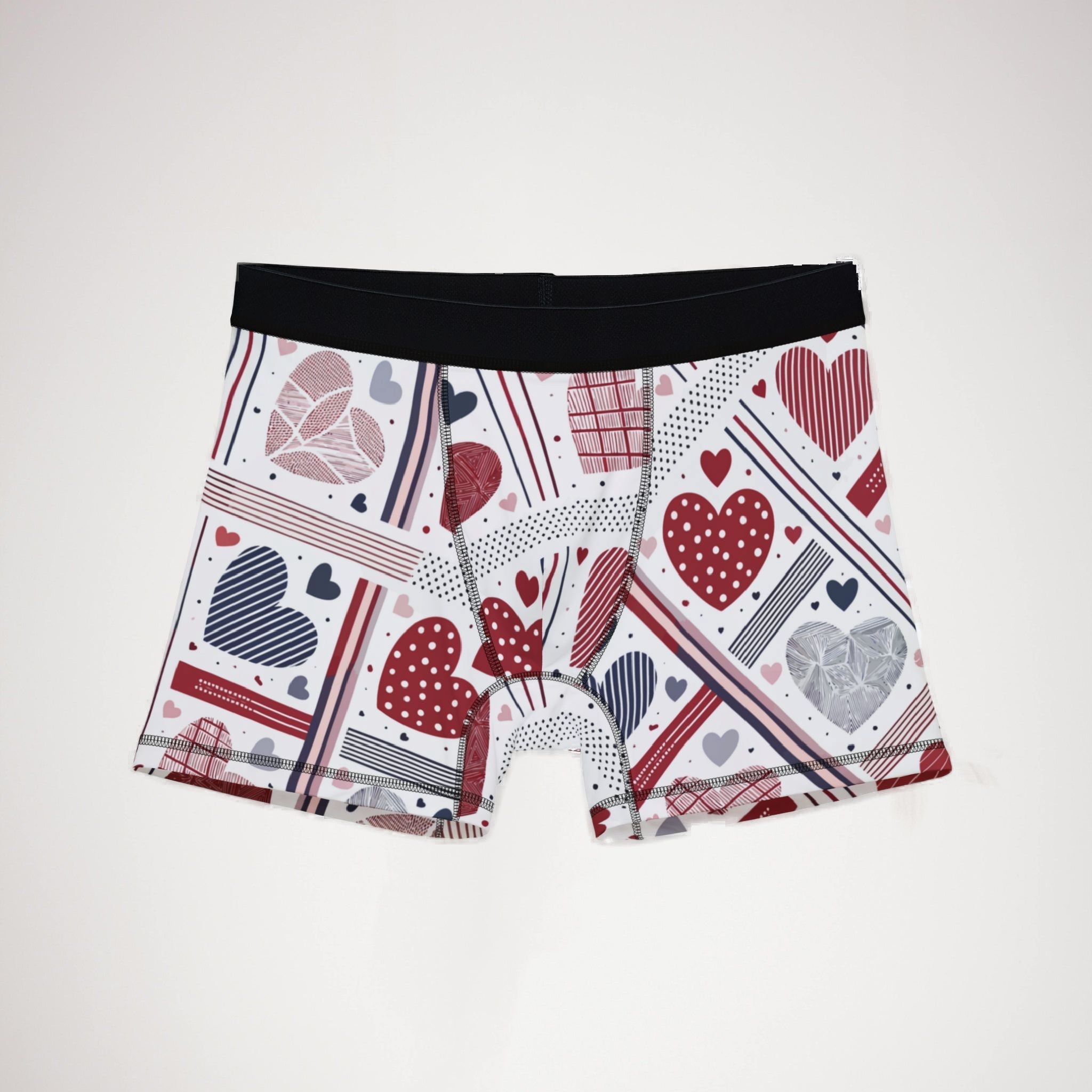 Men's boxers valentine heart retro three