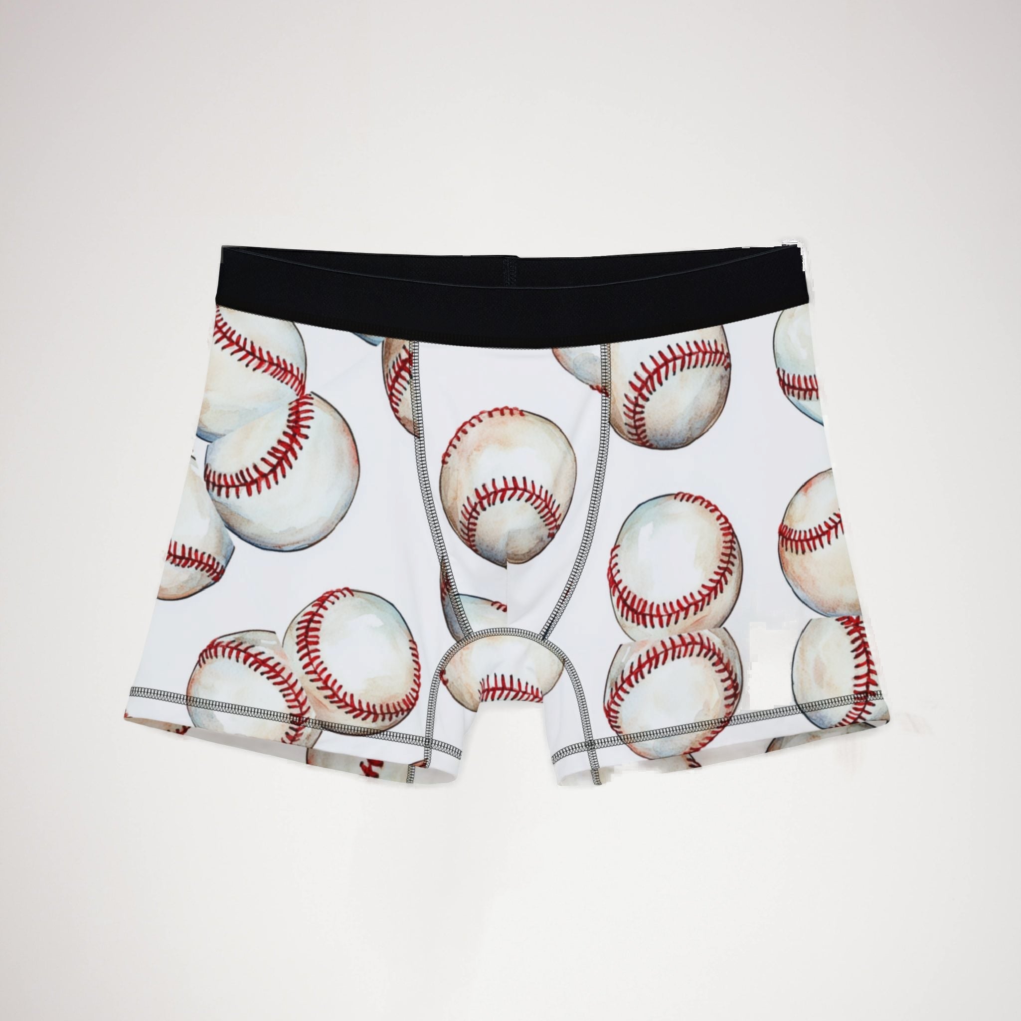 Men's boxers watercolor baseball one