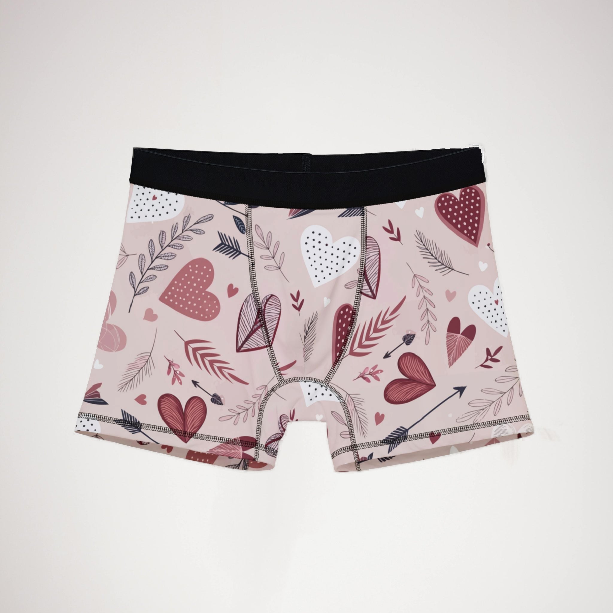 Men's boxers valentine heart retro three