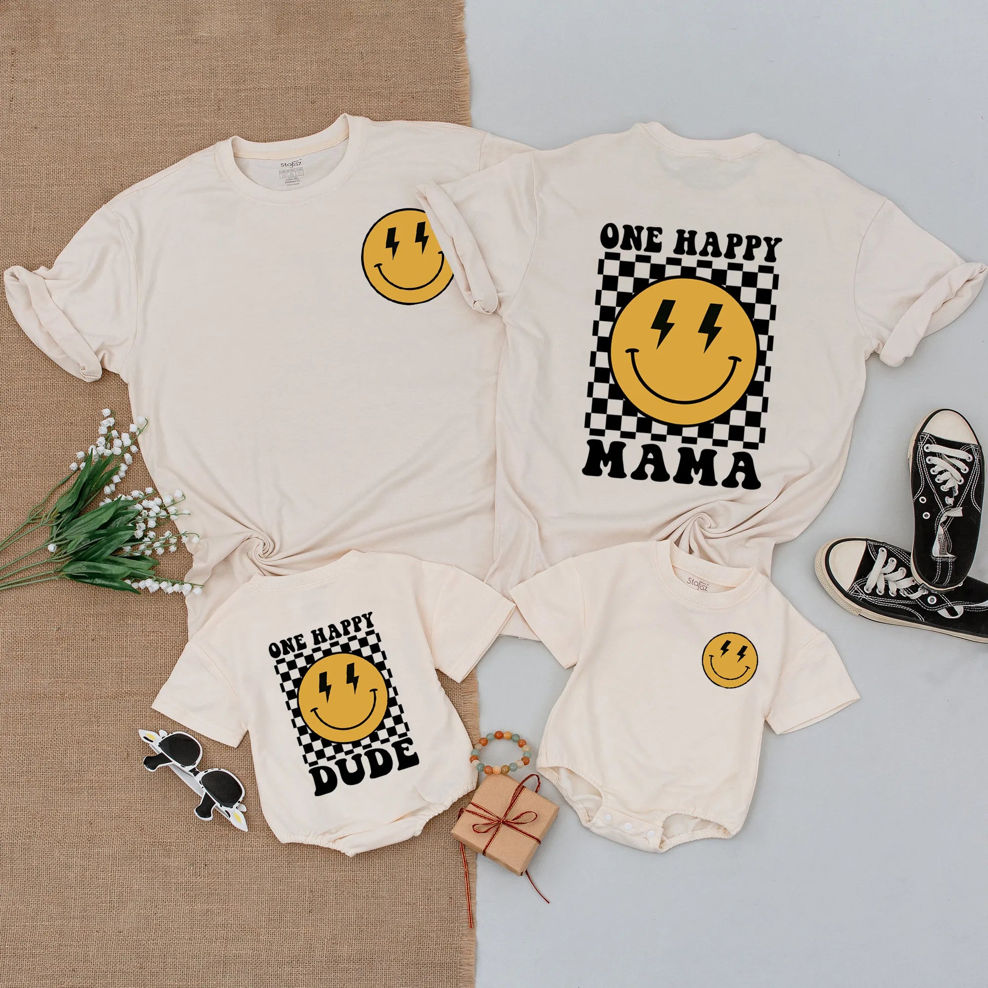 One Happy Dude Baby Romper Short Sleeve: Custom 1st Birthday T-Shirt!