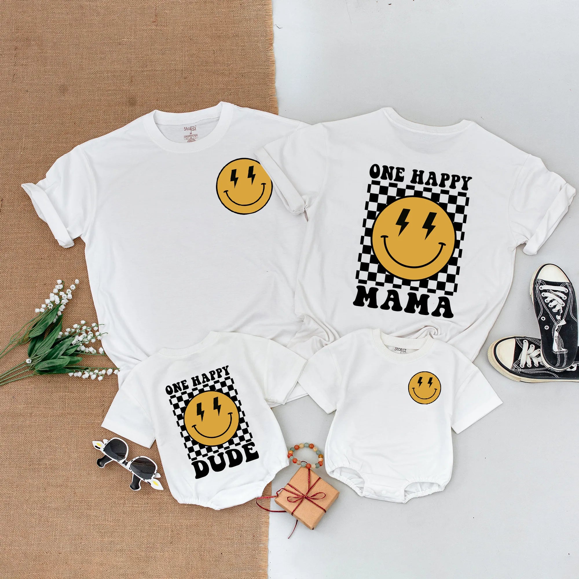 One Happy Dude Baby Romper Short Sleeve: Custom 1st Birthday T-Shirt!