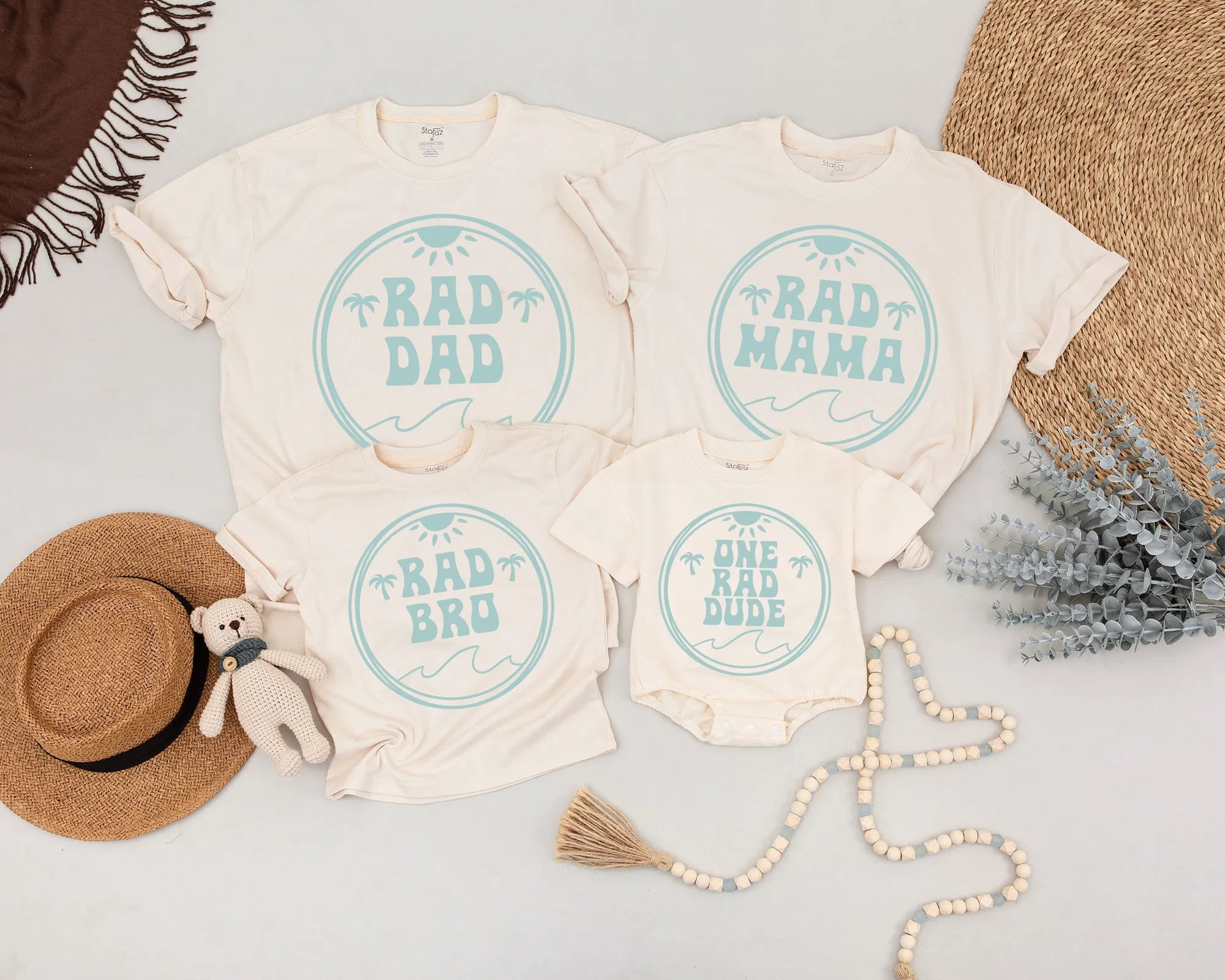 Surf Family Birthday Shirts: Rad Dad & Baby Duo