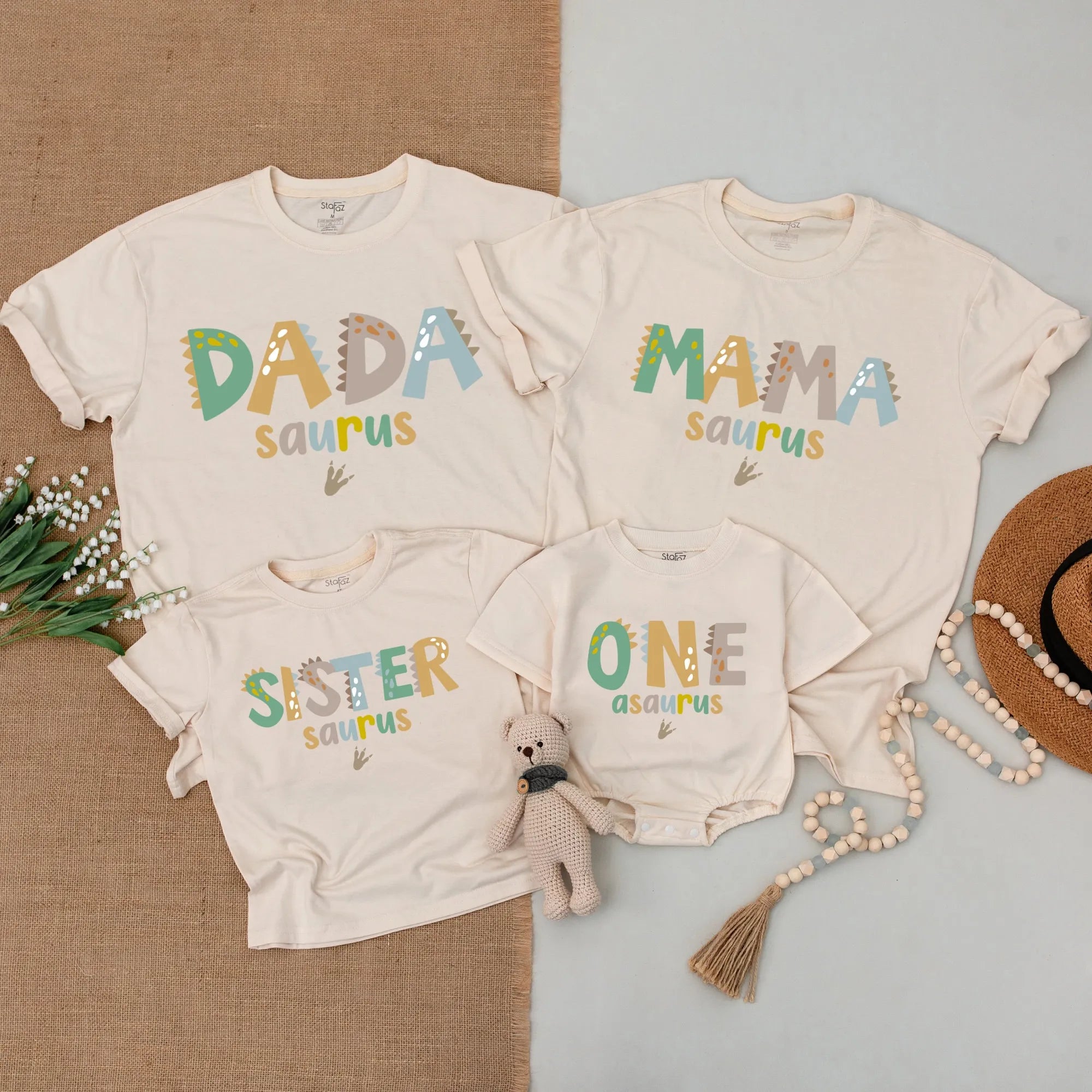 Dino Family Birthday Shirts: Oneasaurus 1st Outfit