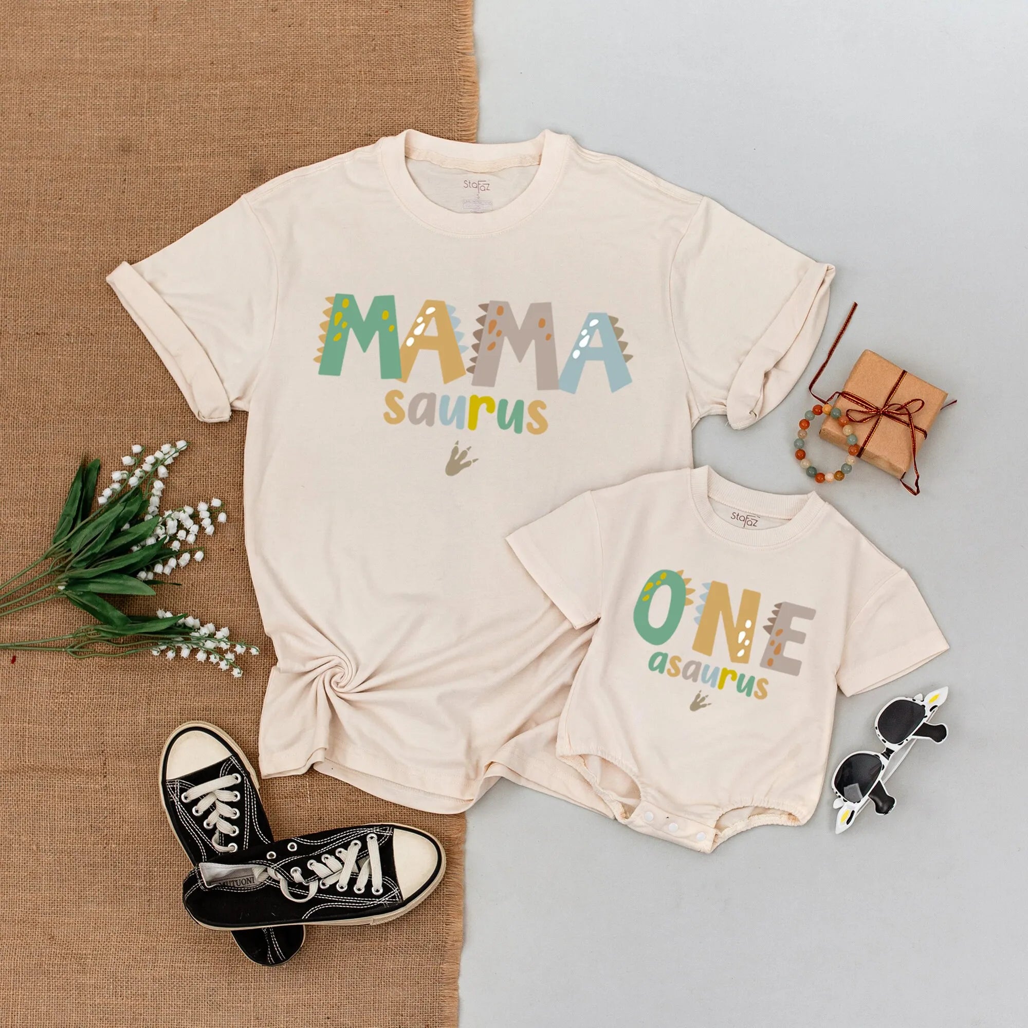 Dino Family Birthday Shirts: Oneasaurus 1st Outfit