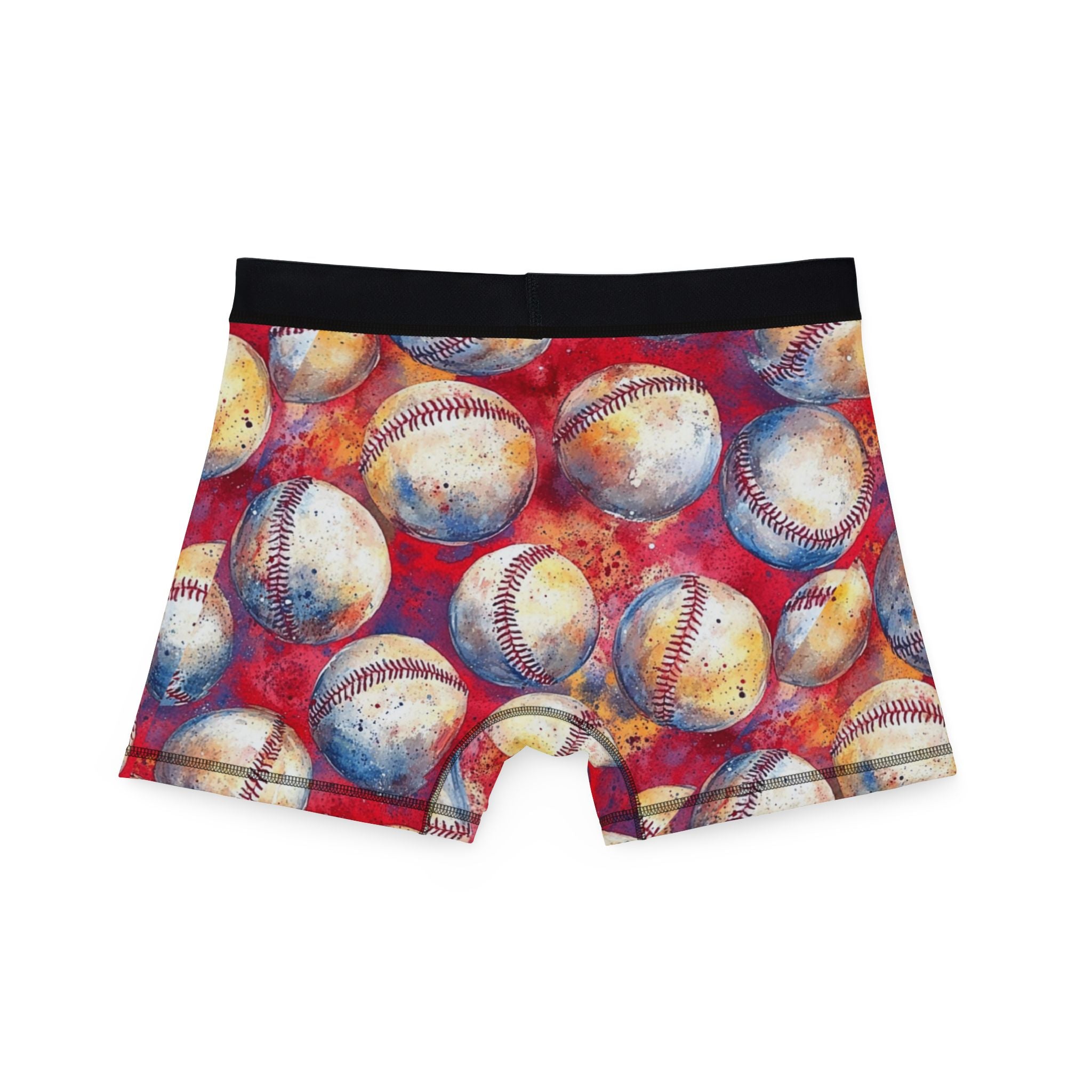 Men's boxers watercolor baseball one