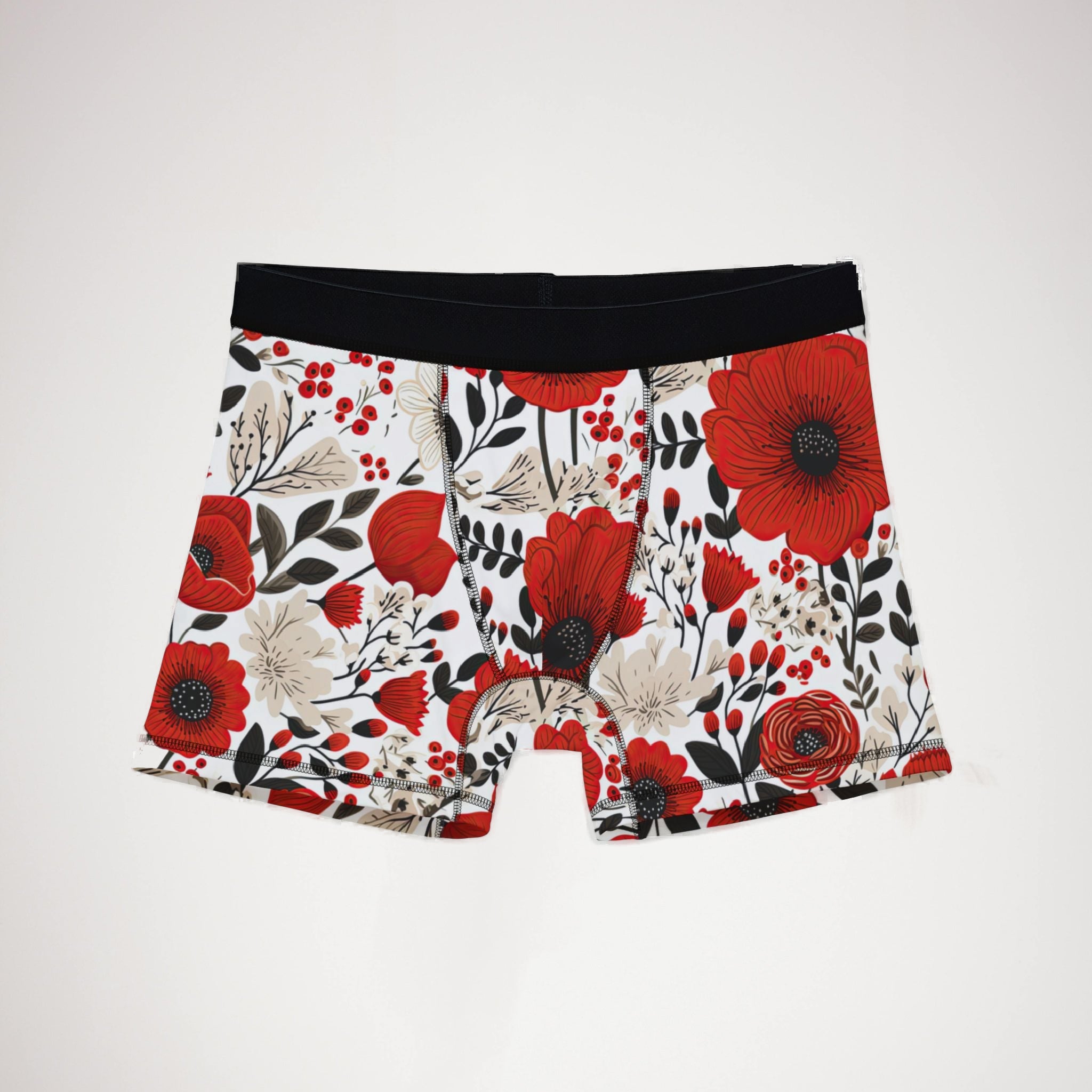 Men's boxers cute red flowers one one