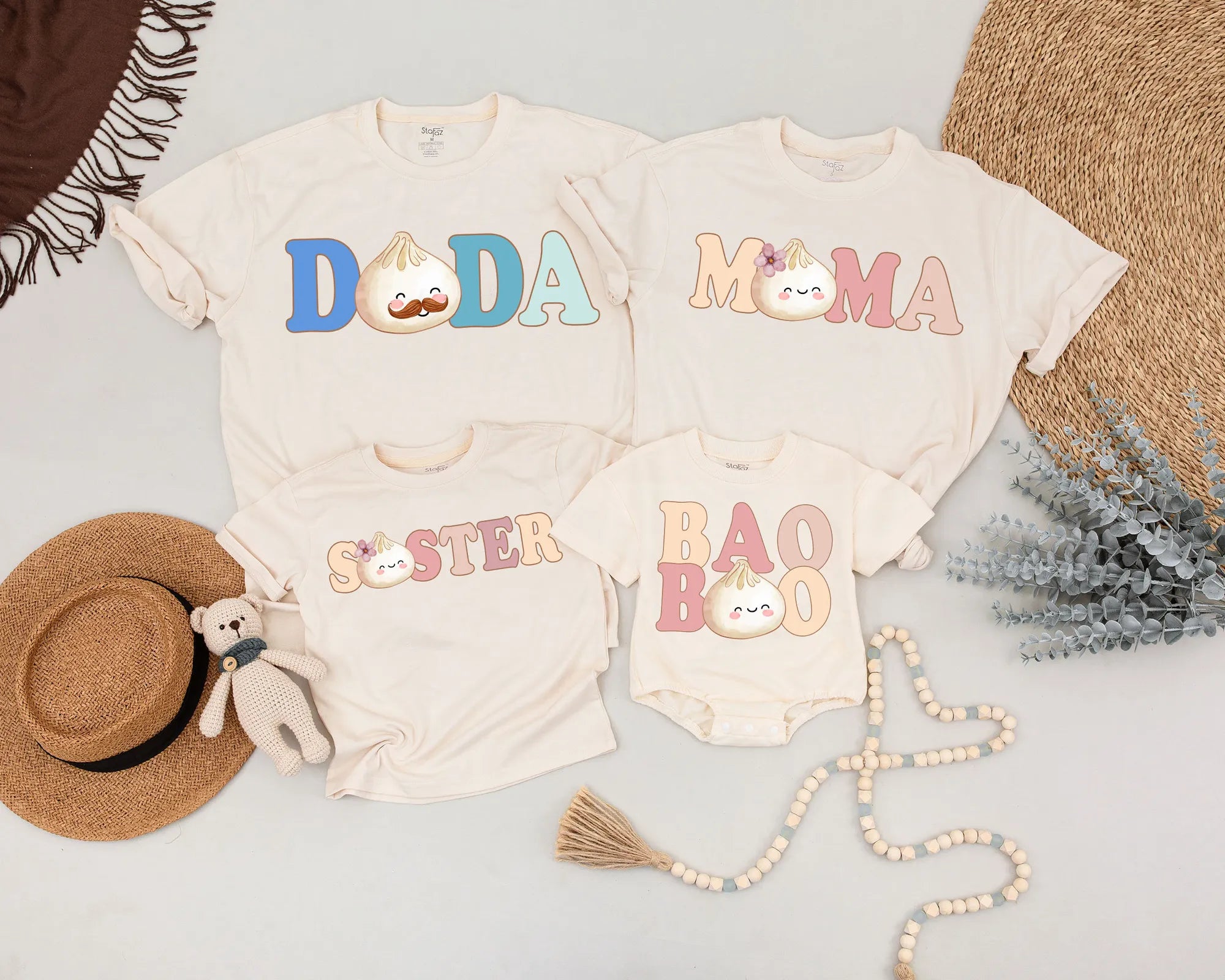 Personalized Family Matching Bao Shirts: Pregnancy Reveal