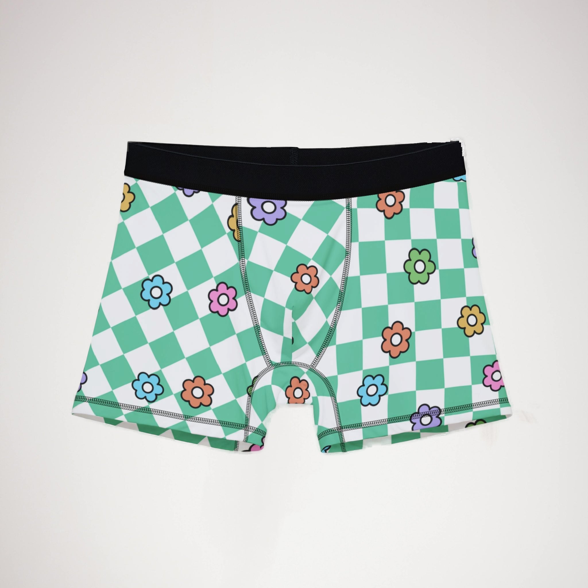 Men's boxers spring flower checkered