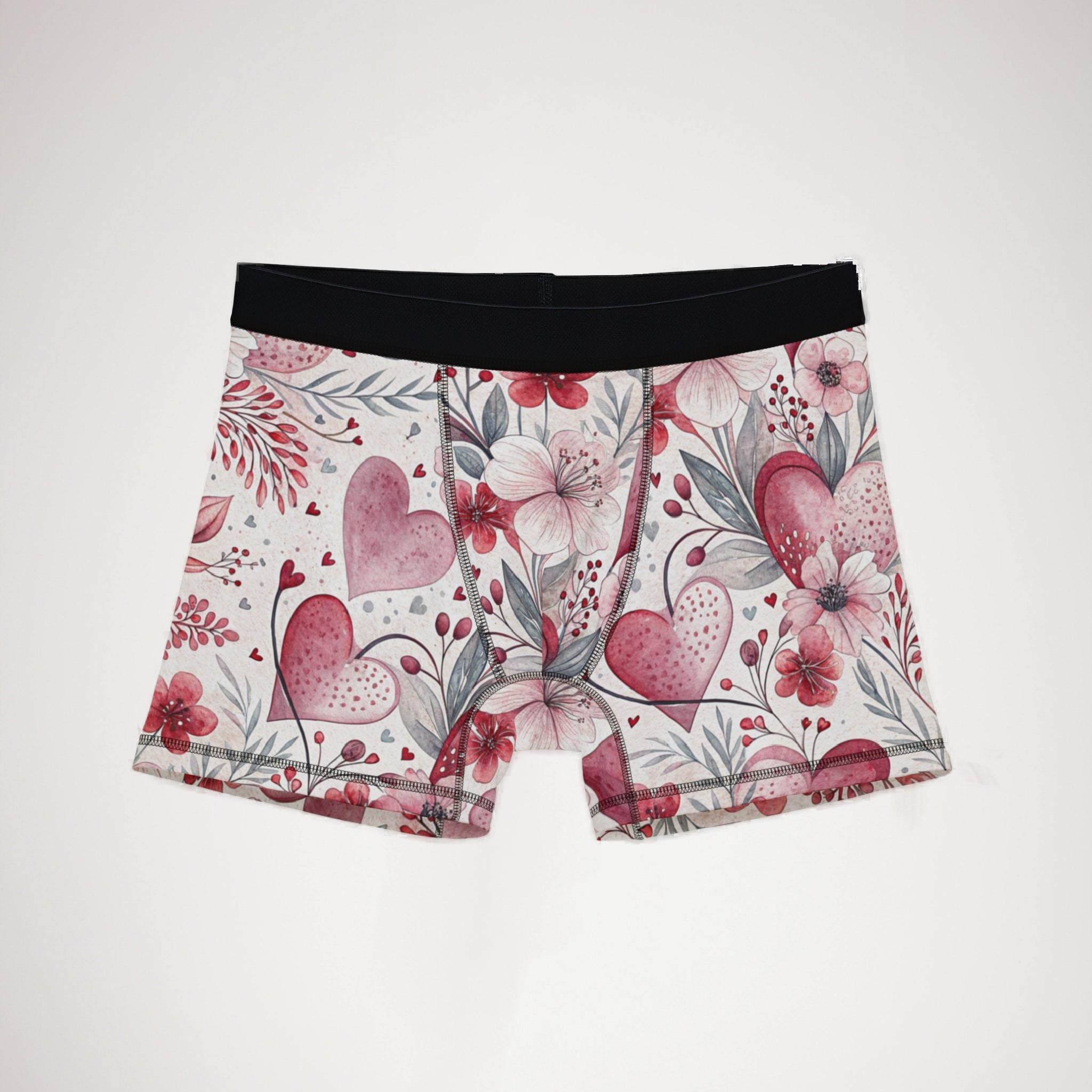 Men's boxers romantic watercolor wedding anniversary