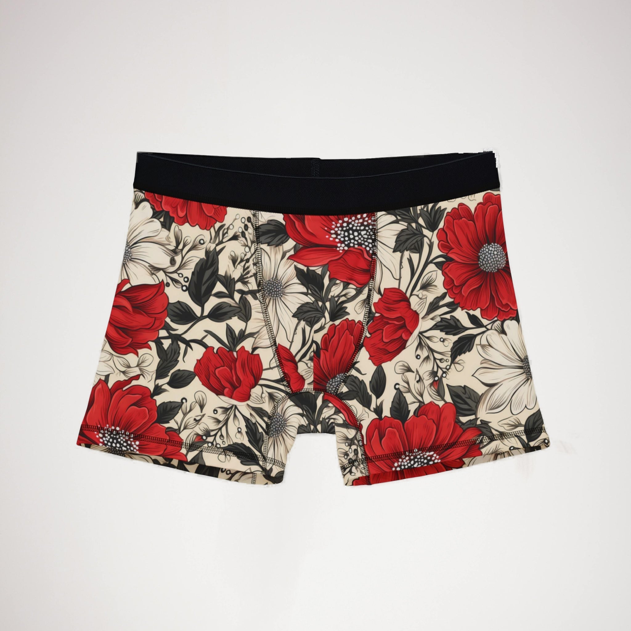 Men's boxers cute red flowers one one
