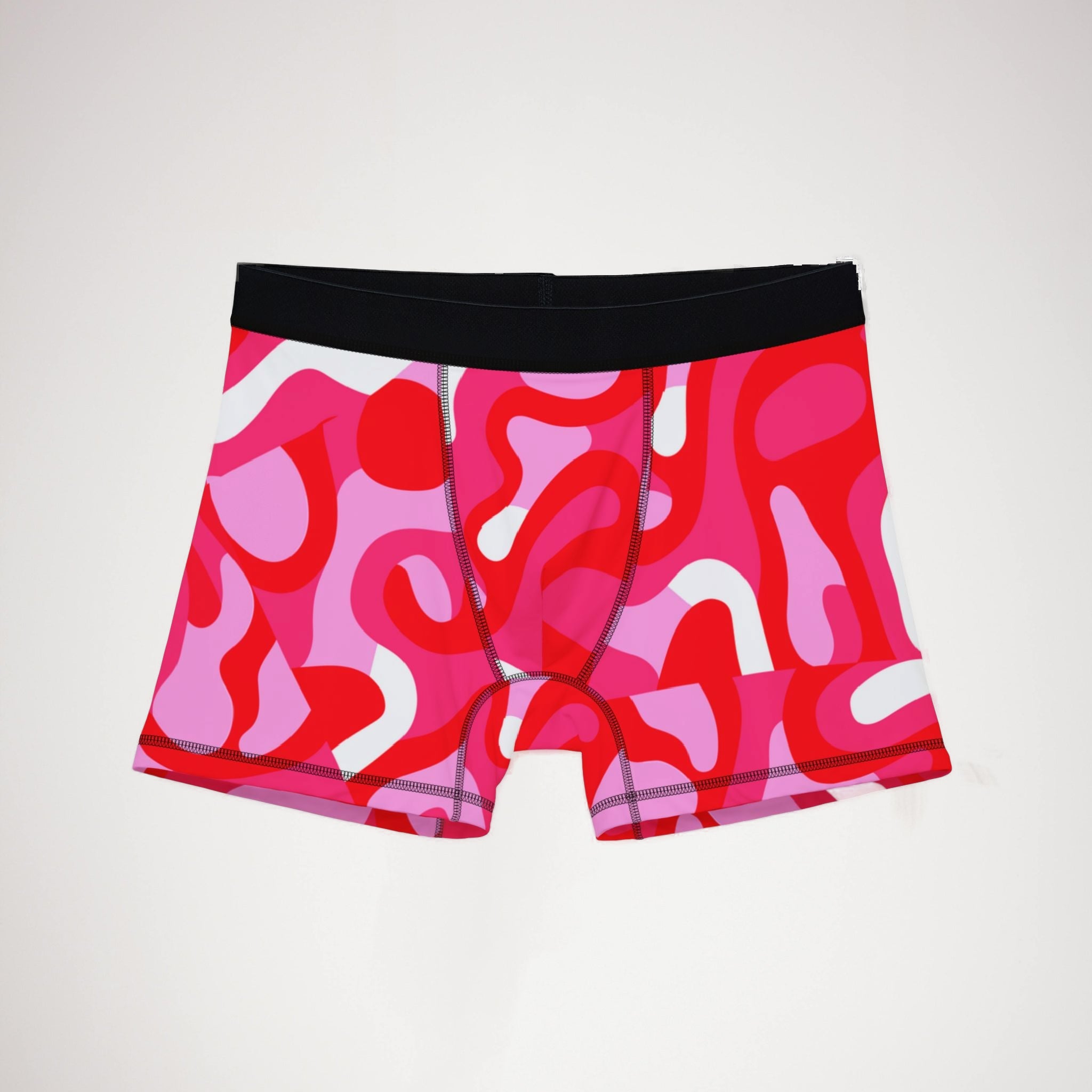 Men's boxers red swirl with cursive