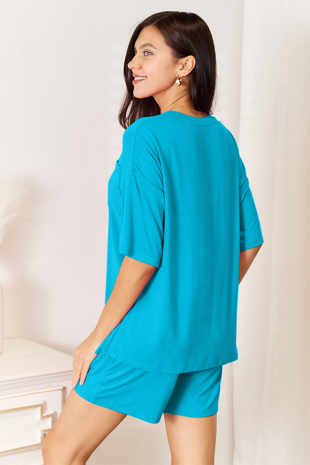 Basic Bae Full Size Soft Rayon Half Sleeve Top and Shorts Set - Comfortable, Stylish, and Perfect for Casual Wear, Lounge, or Sleepwear