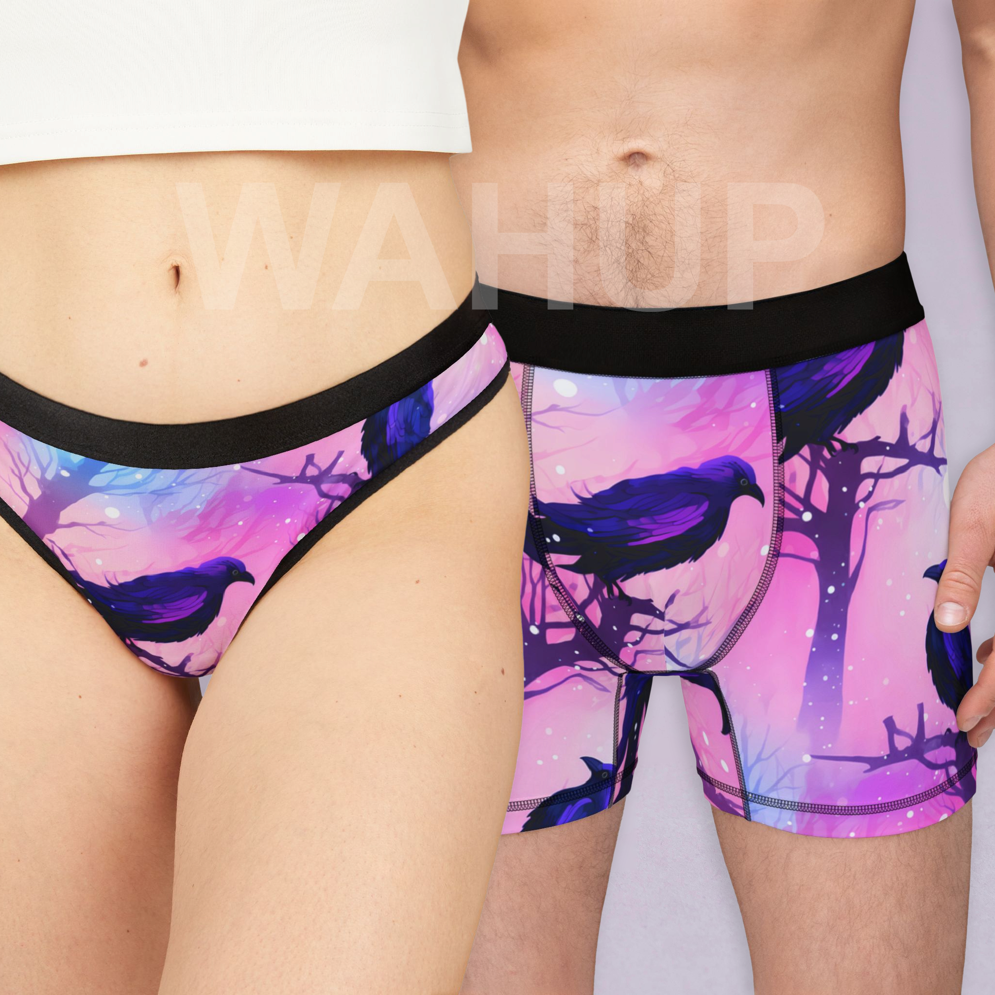 Matching underwear Pastel Halloween for couples boxer & thong set