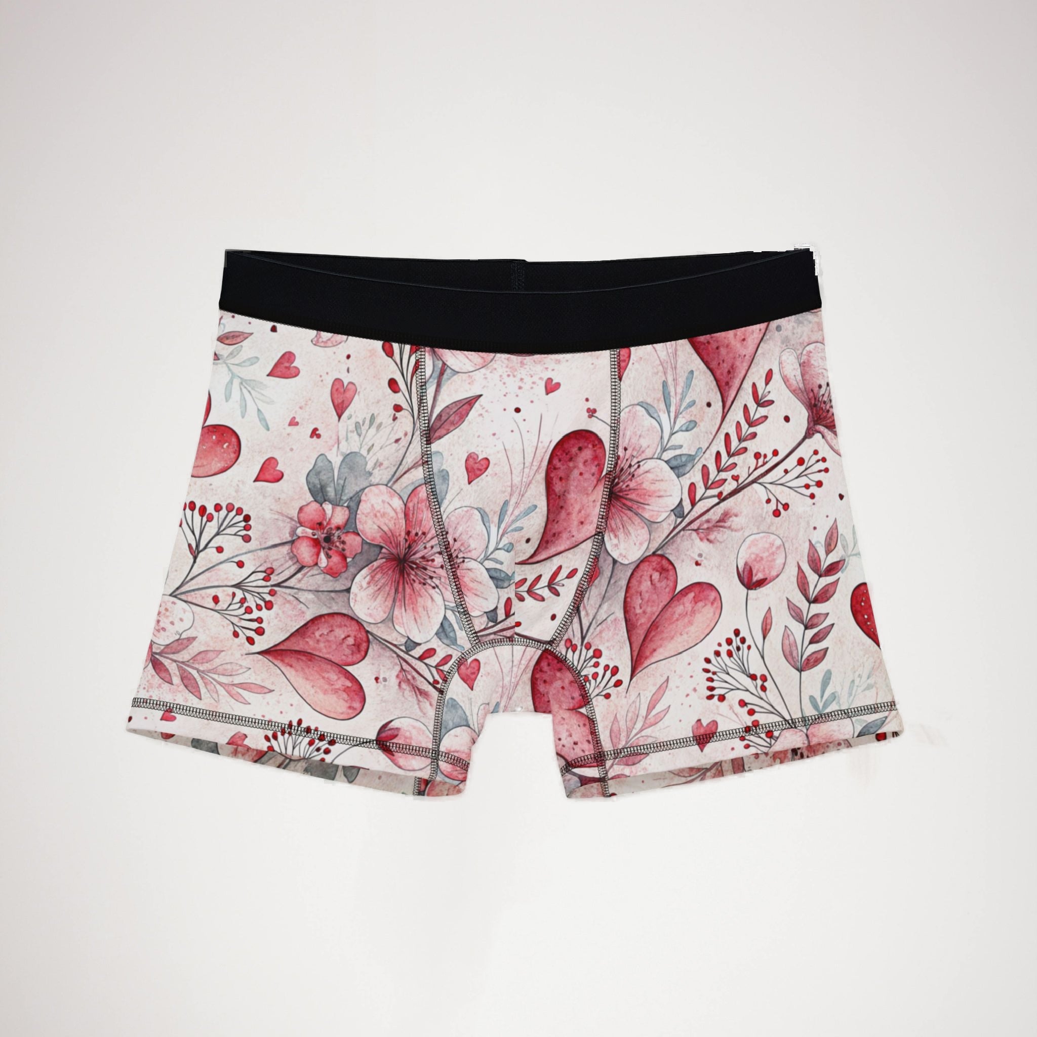 Men's boxers romantic watercolor wedding anniversary