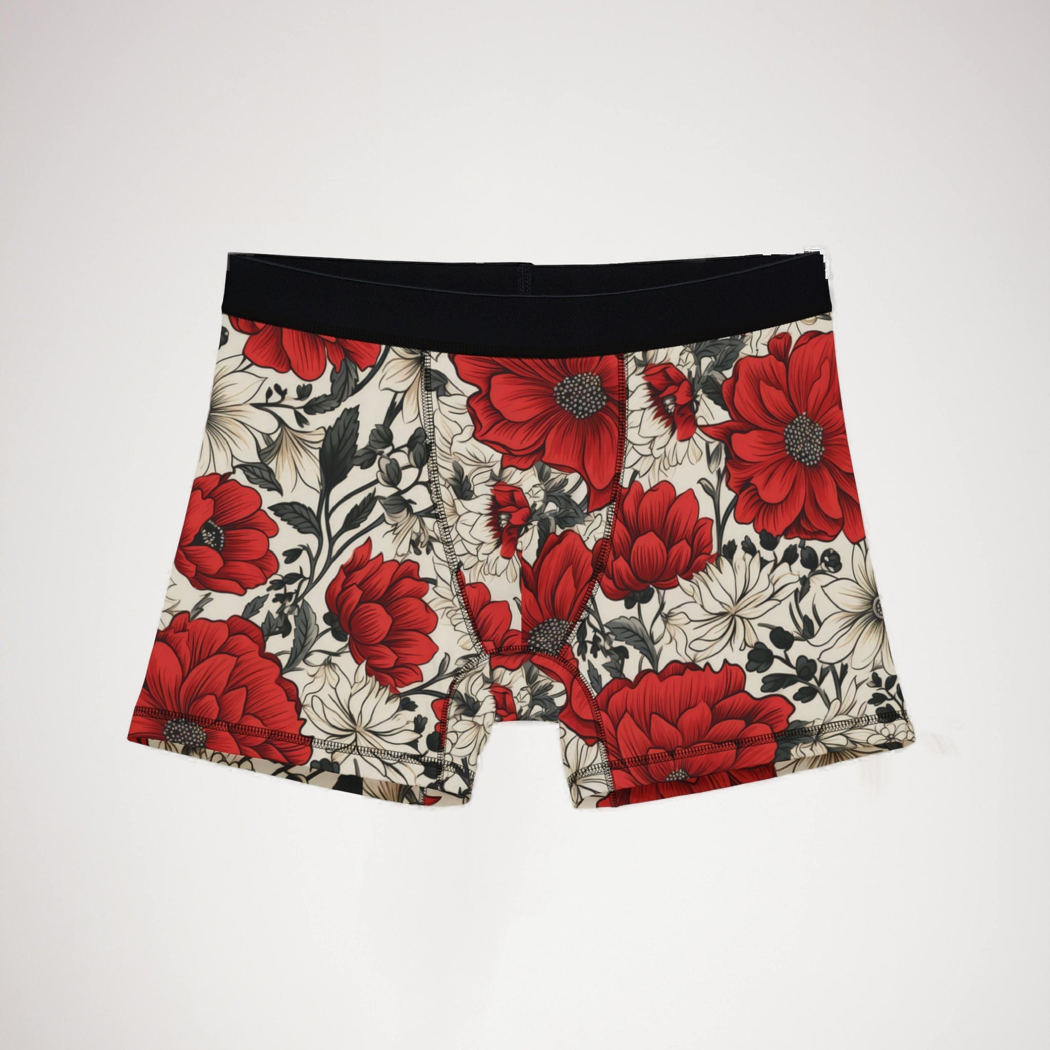 Men's boxers cute red flowers one one