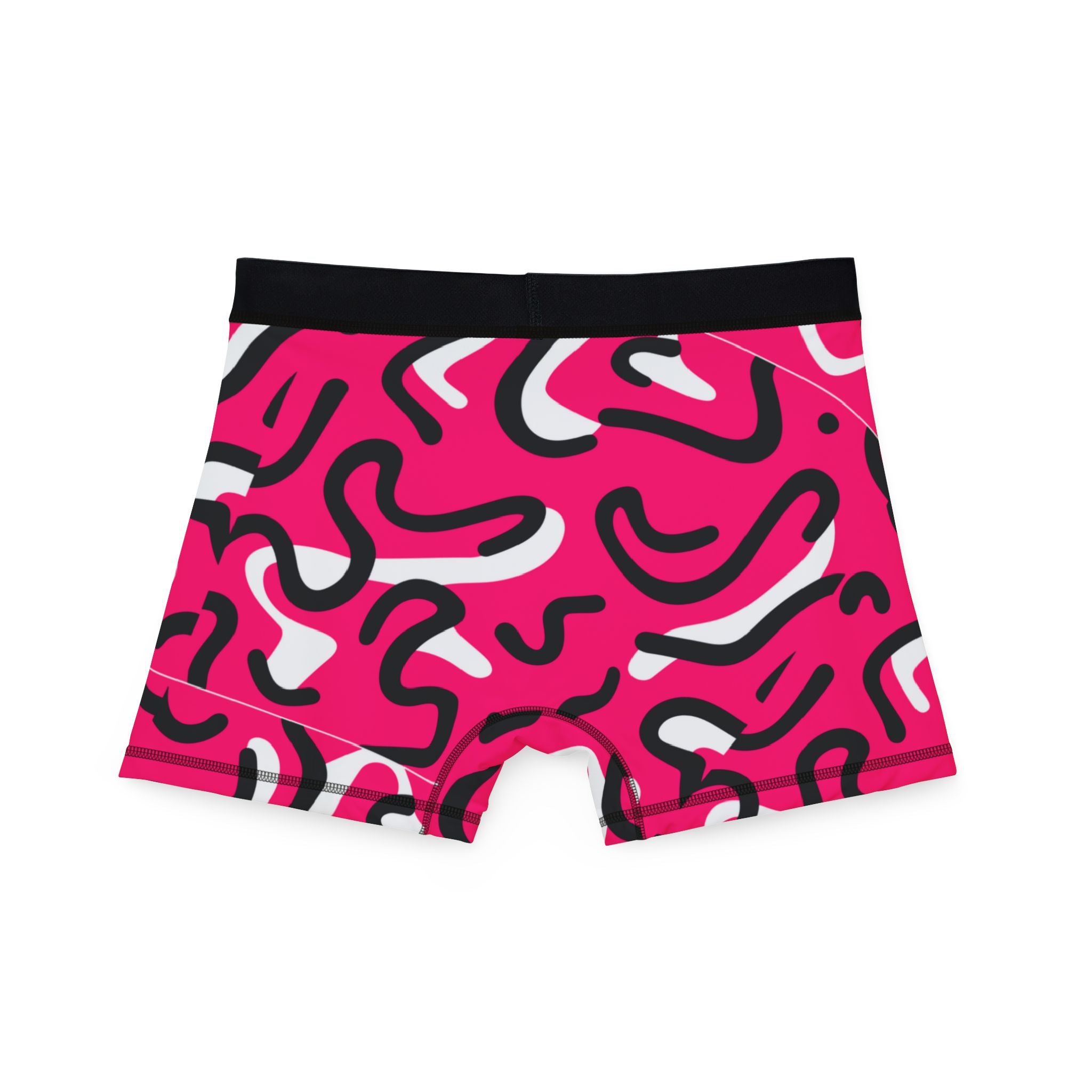 Men's boxers red swirl with cursive