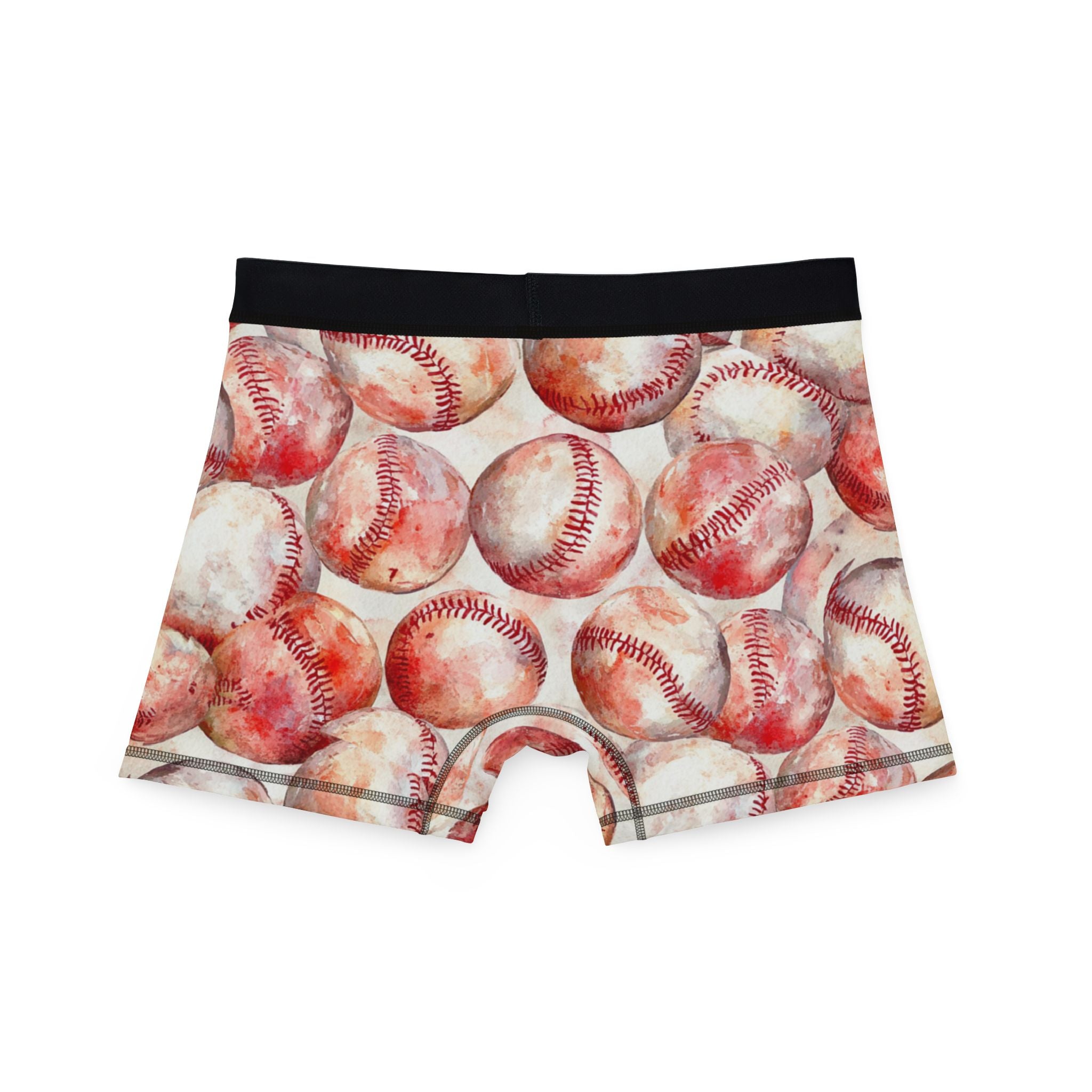Men's boxers watercolor baseball one