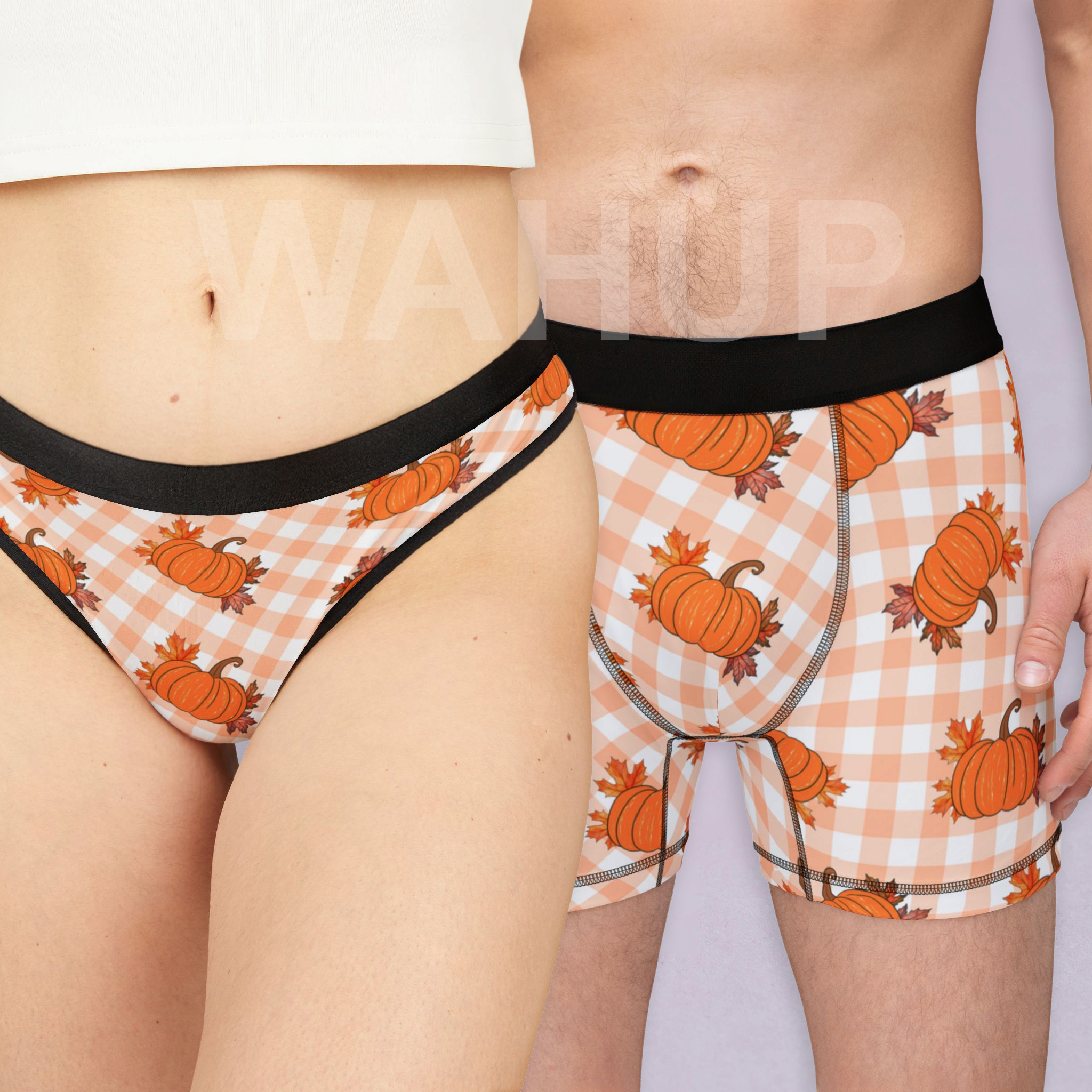 Matching underwear Autumn Fall for couples boxer & thong set